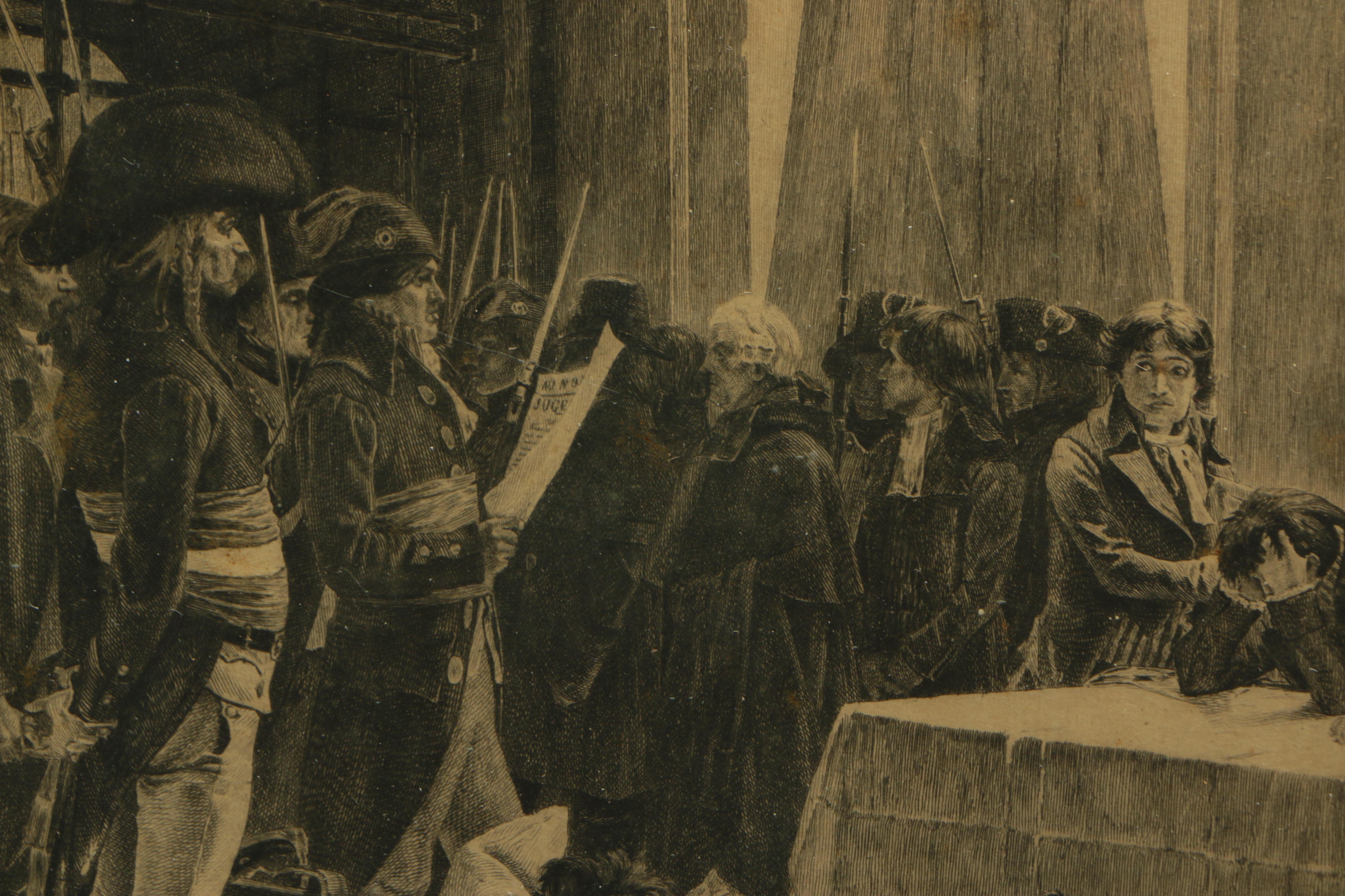 François Flameng Engraving "Robespierre's Arrest"