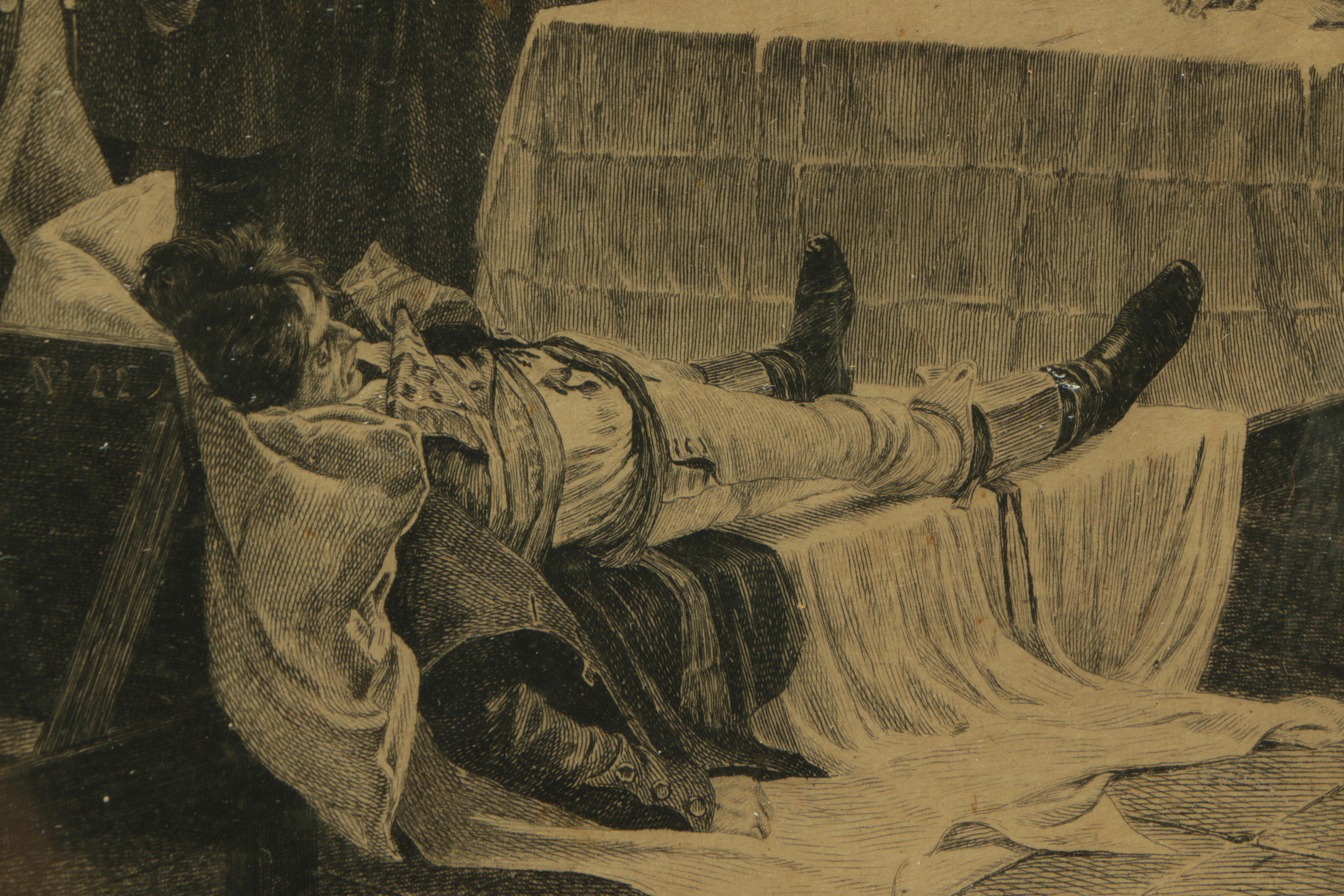 François Flameng Engraving "Robespierre's Arrest"