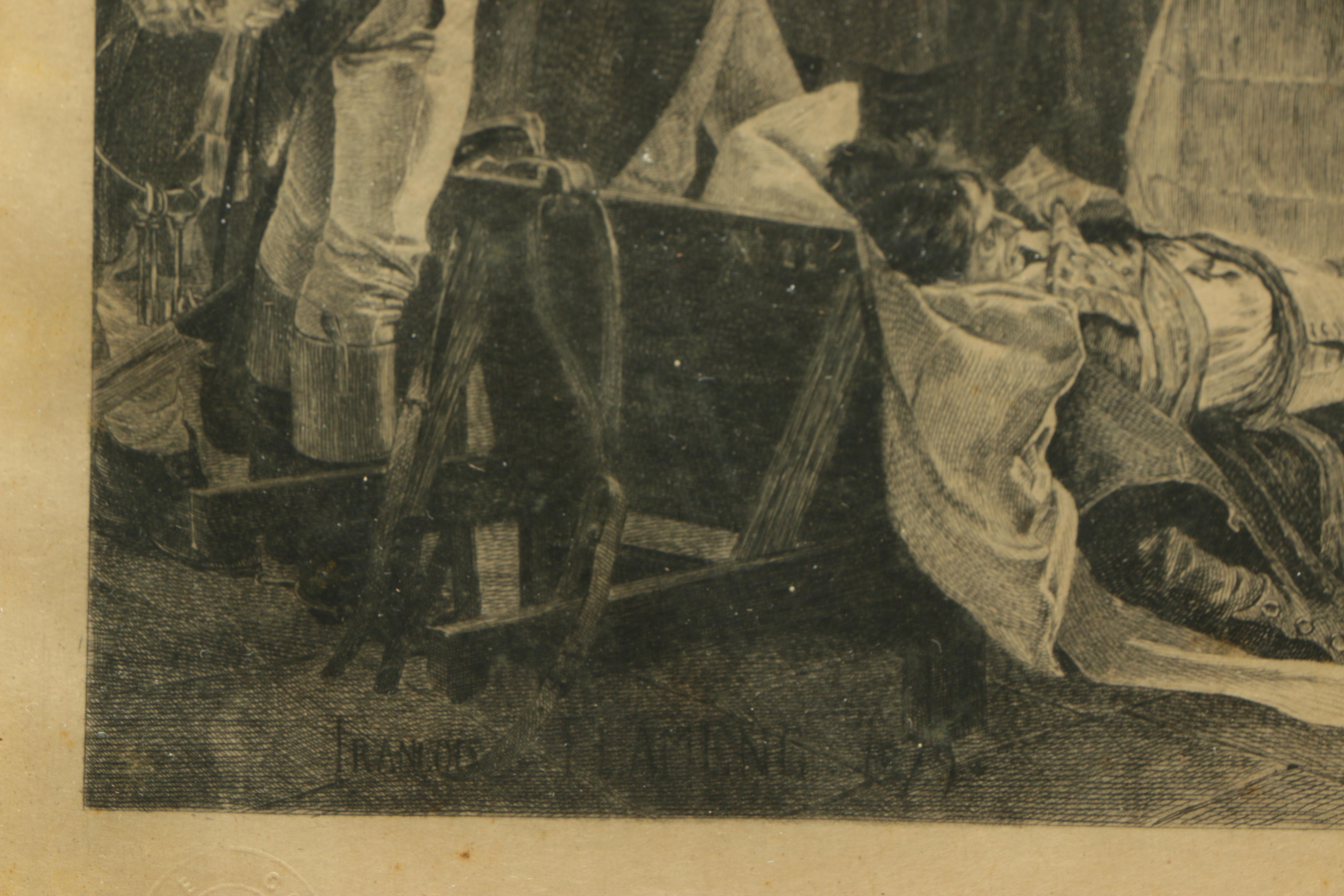 François Flameng Engraving "Robespierre's Arrest"