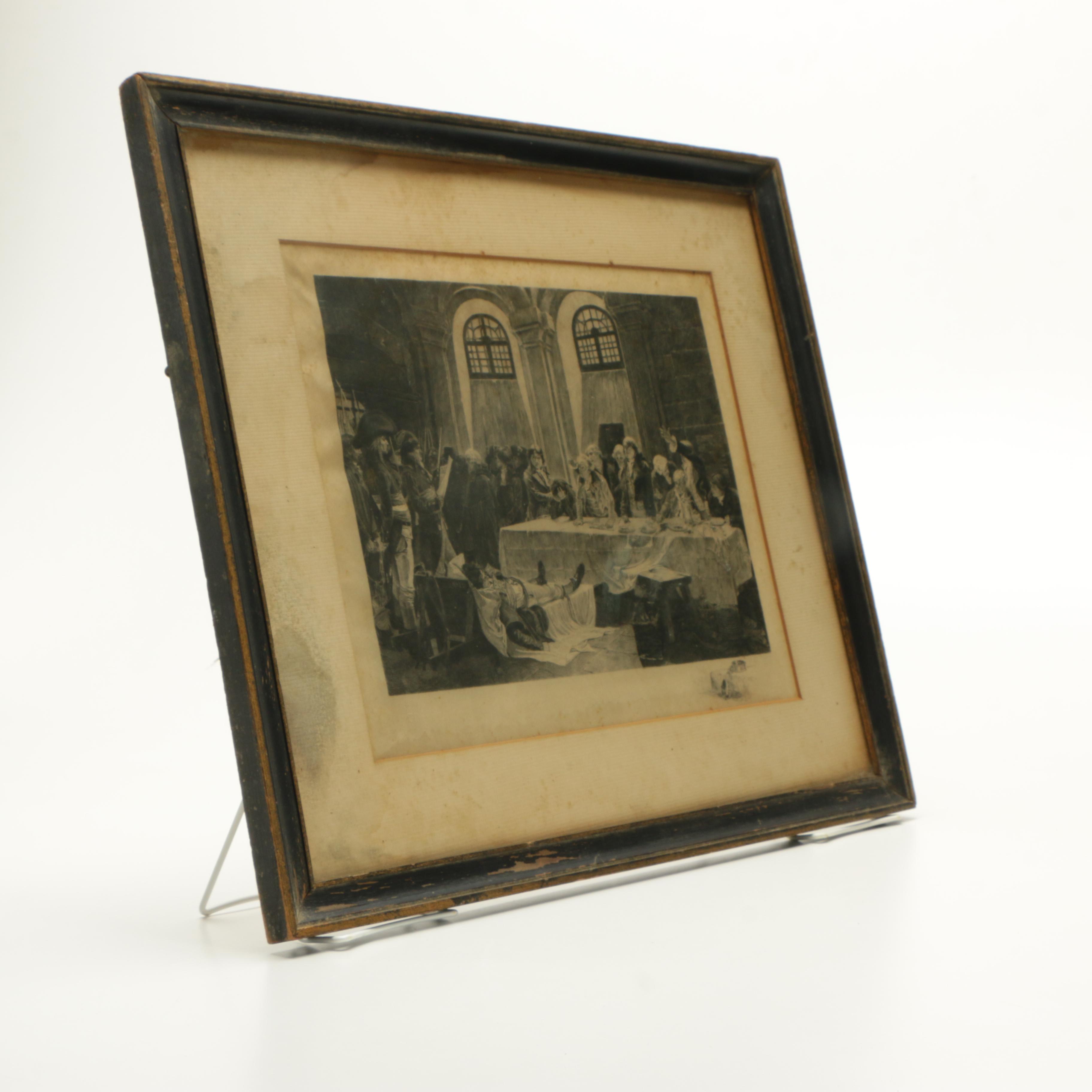 François Flameng Engraving "Robespierre's Arrest"