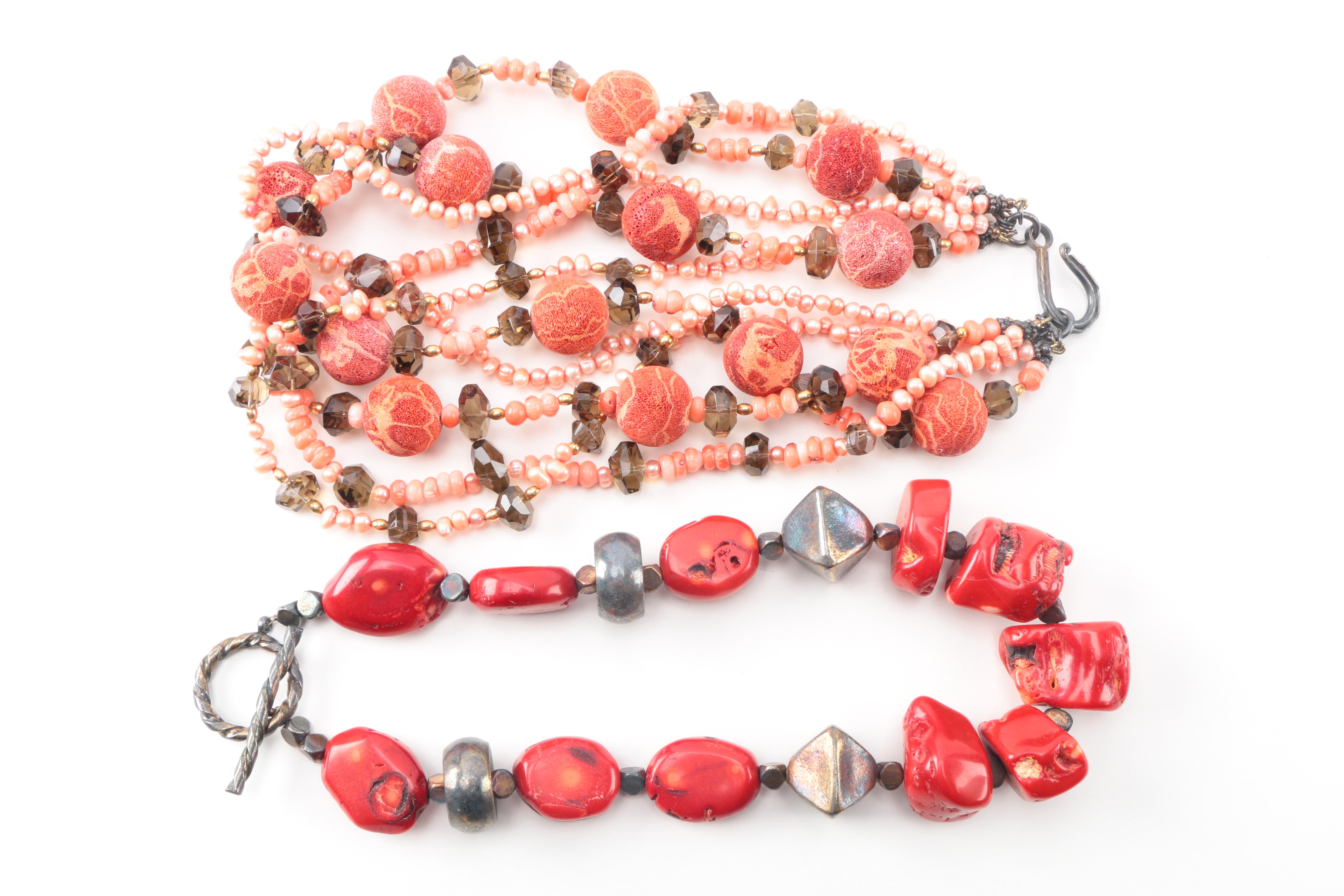 Necklaces and Bracelets With Gemstone, Wood, and Glass Beads