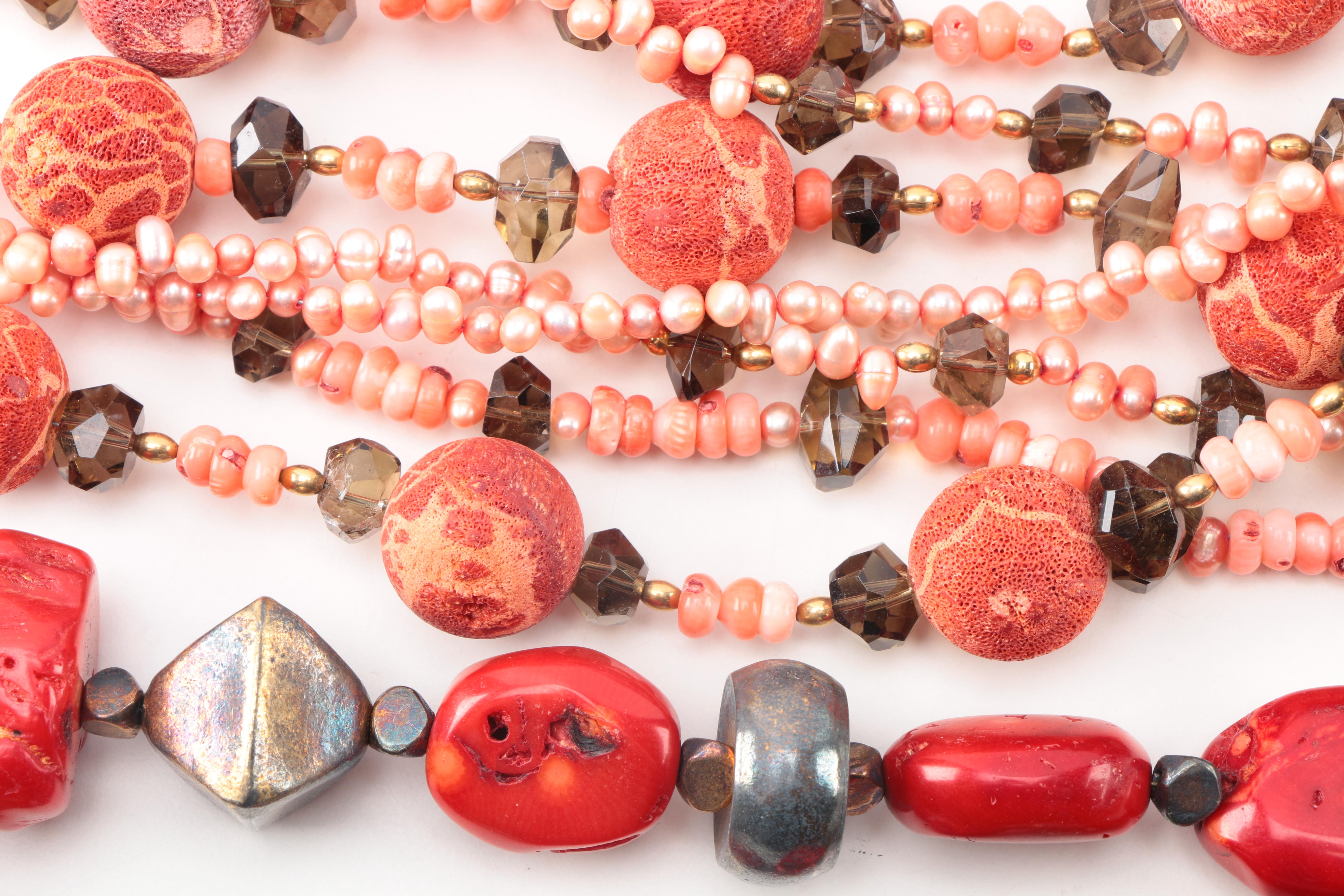 Necklaces and Bracelets With Gemstone, Wood, and Glass Beads