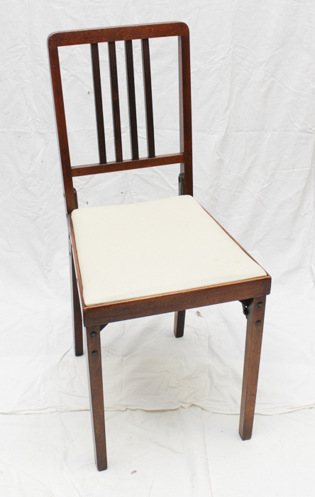 Vintage "Leg-O-Matic" Wooden Folding Chairs by Lorraine Metal Mfg. Co.