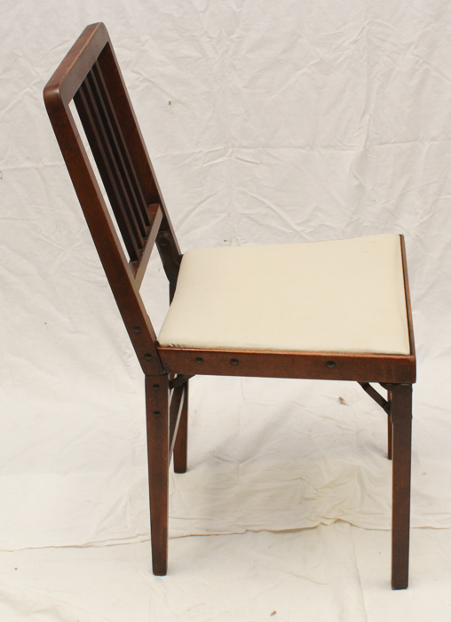 Vintage "Leg-O-Matic" Wooden Folding Chairs by Lorraine Metal Mfg. Co.