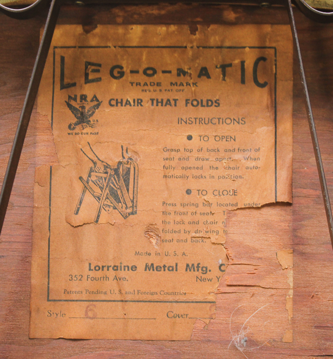 Vintage "Leg-O-Matic" Wooden Folding Chairs by Lorraine Metal Mfg. Co.