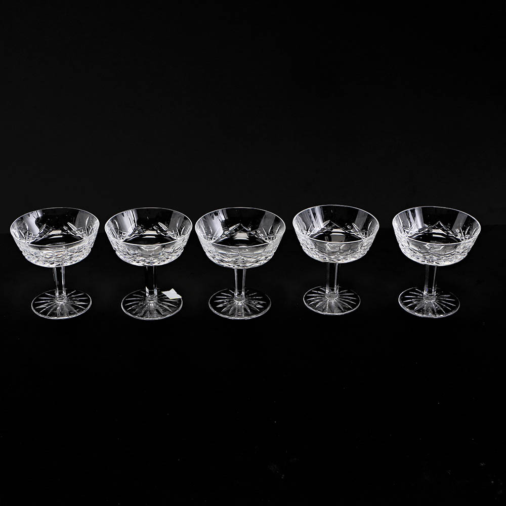 Set of Six Waterford Crystal "Lismore" Champagne Tall Sherbet Goblets