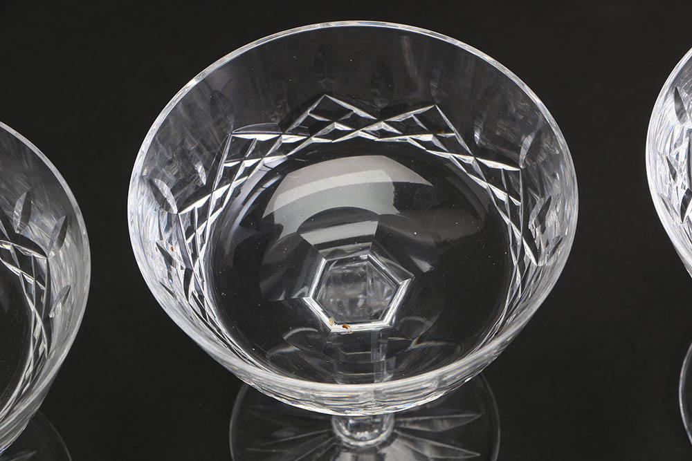 Set of Six Waterford Crystal "Lismore" Champagne Tall Sherbet Goblets