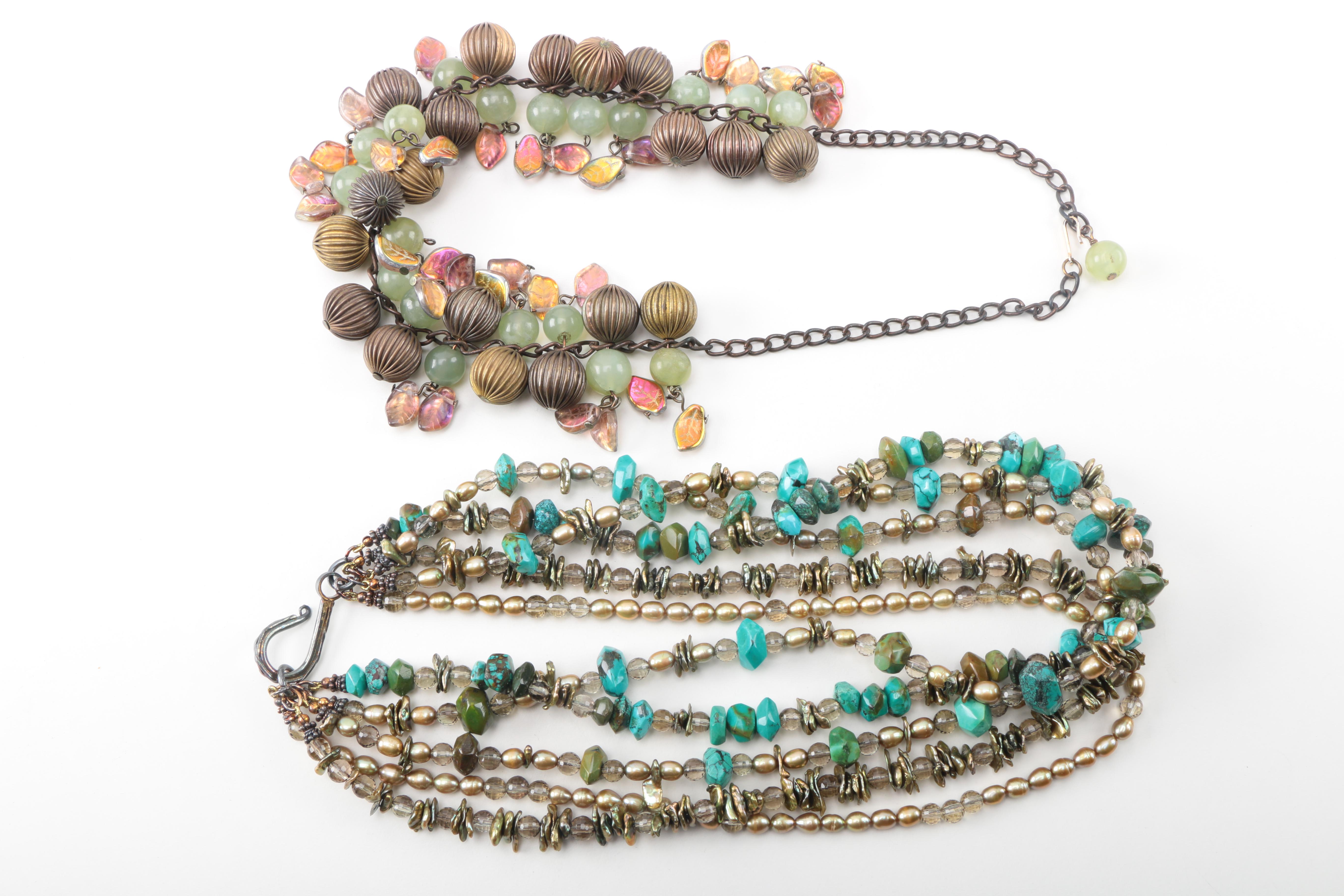 Gemstone and Glass Bead Necklaces and Bracelets