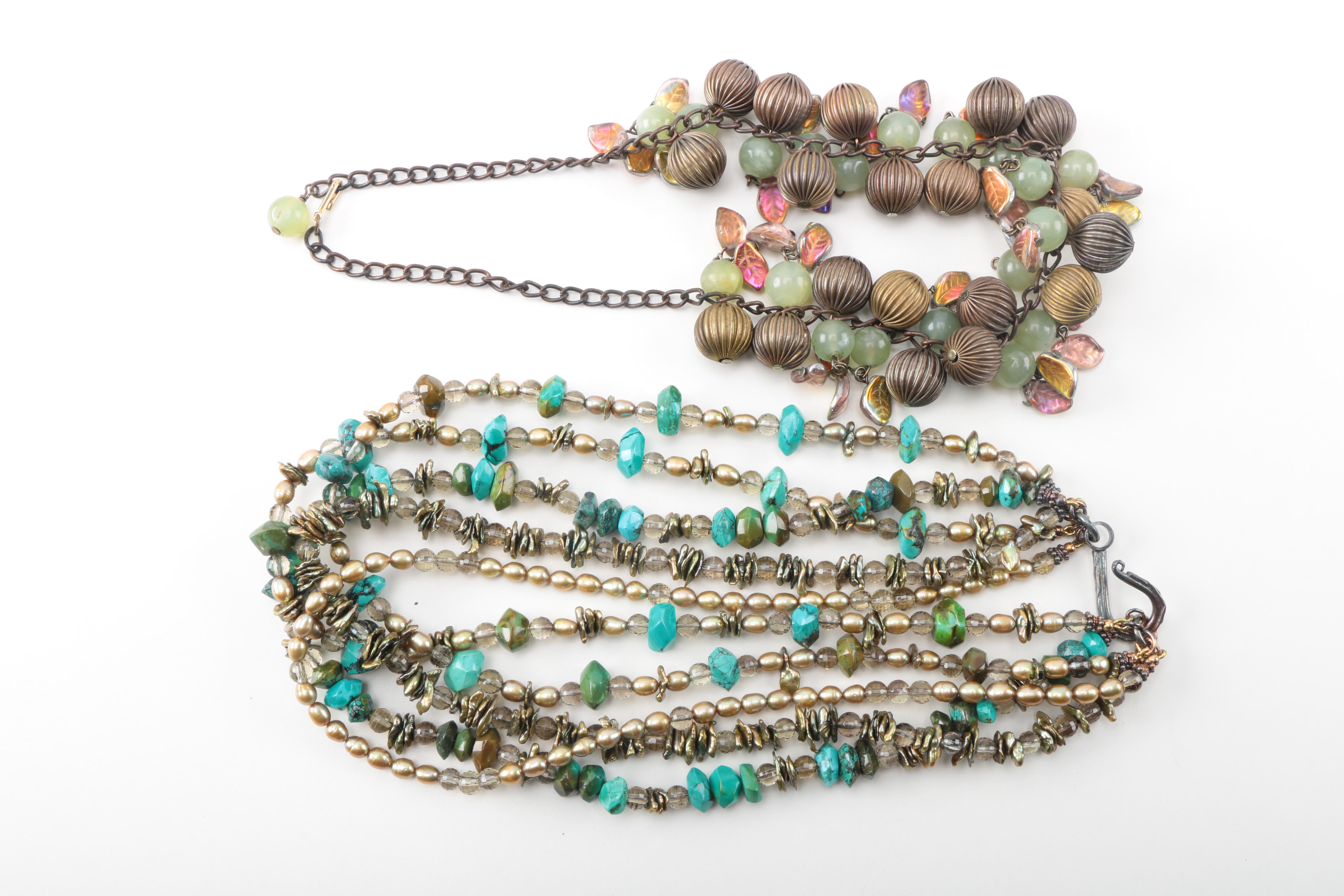Gemstone and Glass Bead Necklaces and Bracelets