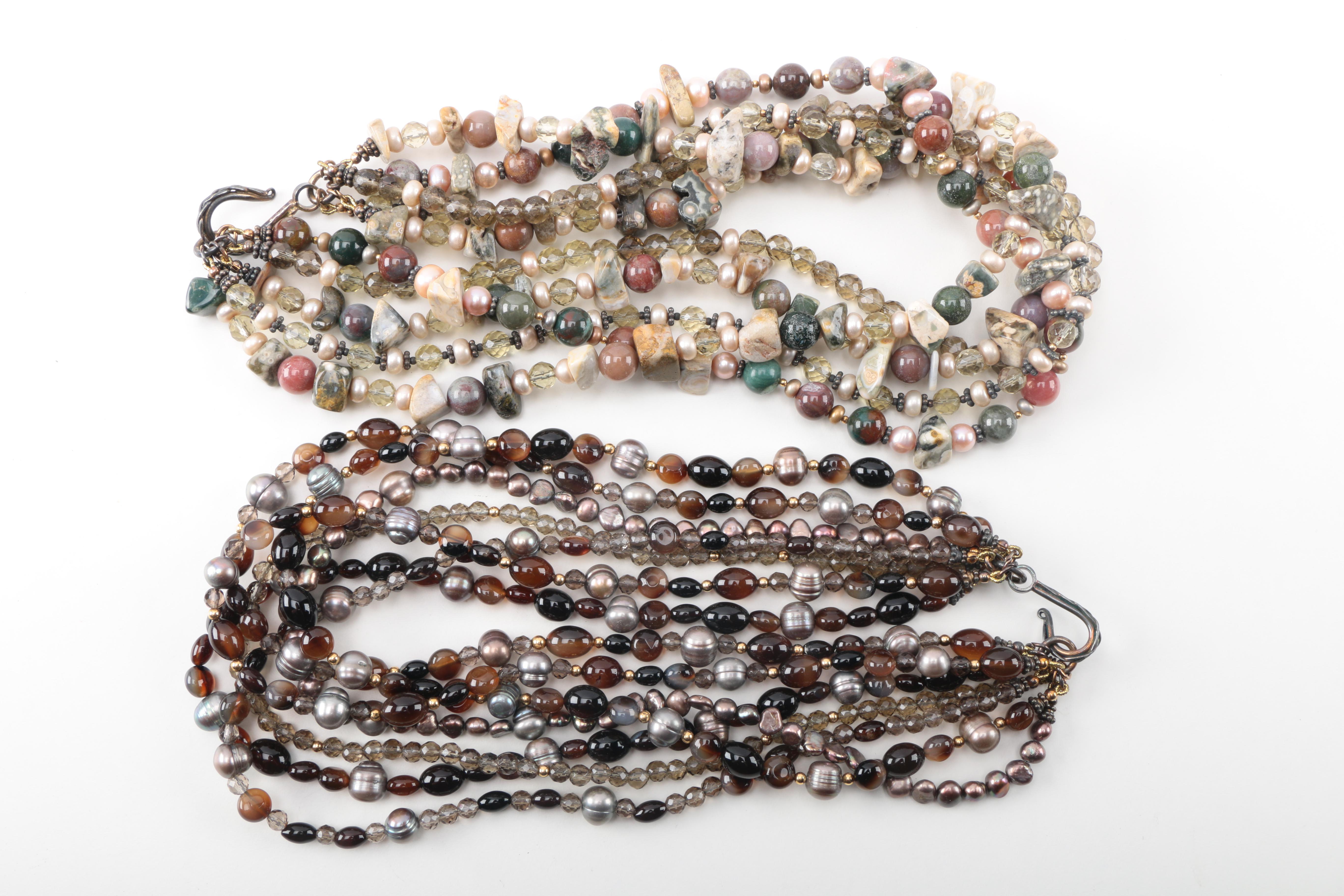 Gemstone and Glass Bead Necklaces and Bracelets