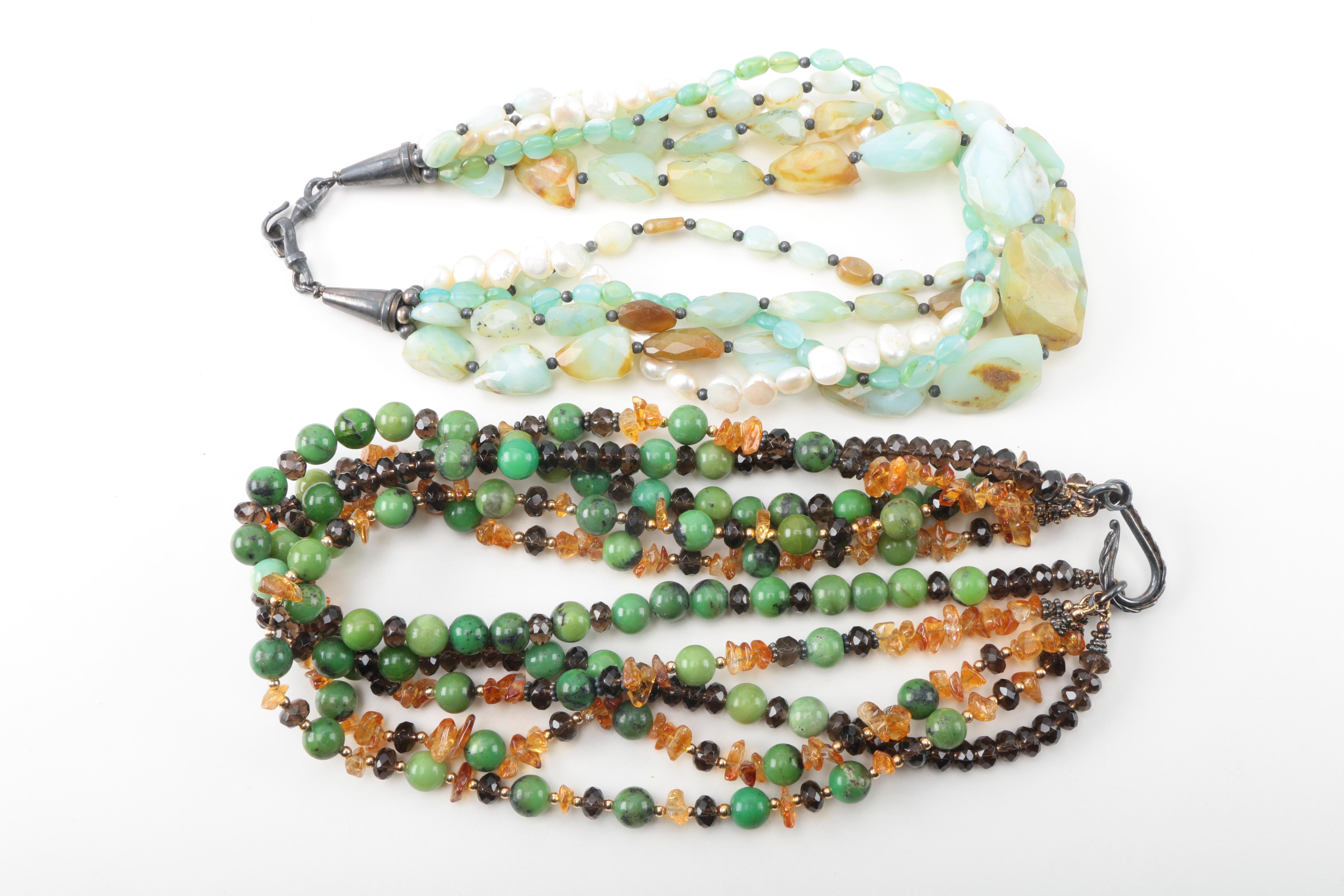 Gemstone and Glass Bead Necklaces and Bracelets
