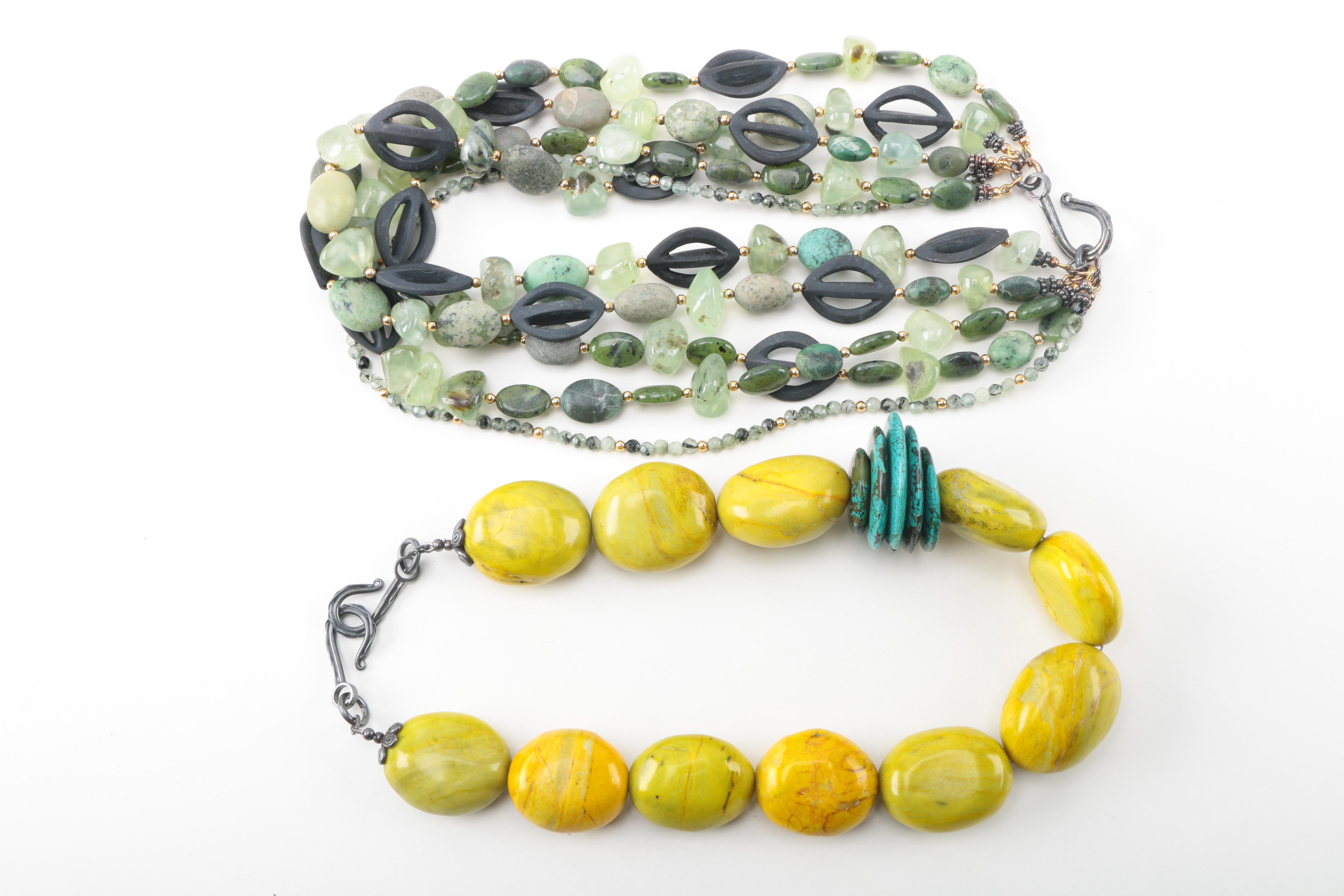 Gemstone and Glass Bead Necklaces and Bracelets