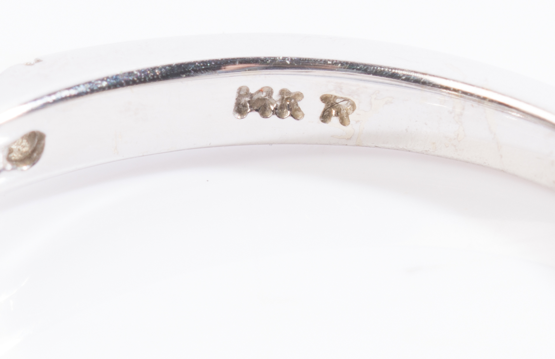 14K White Gold Three-Stone Diamond Trellis Ring