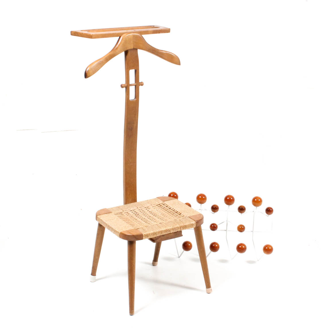 Mid Century Modern Valet Chair and Coat Hanger