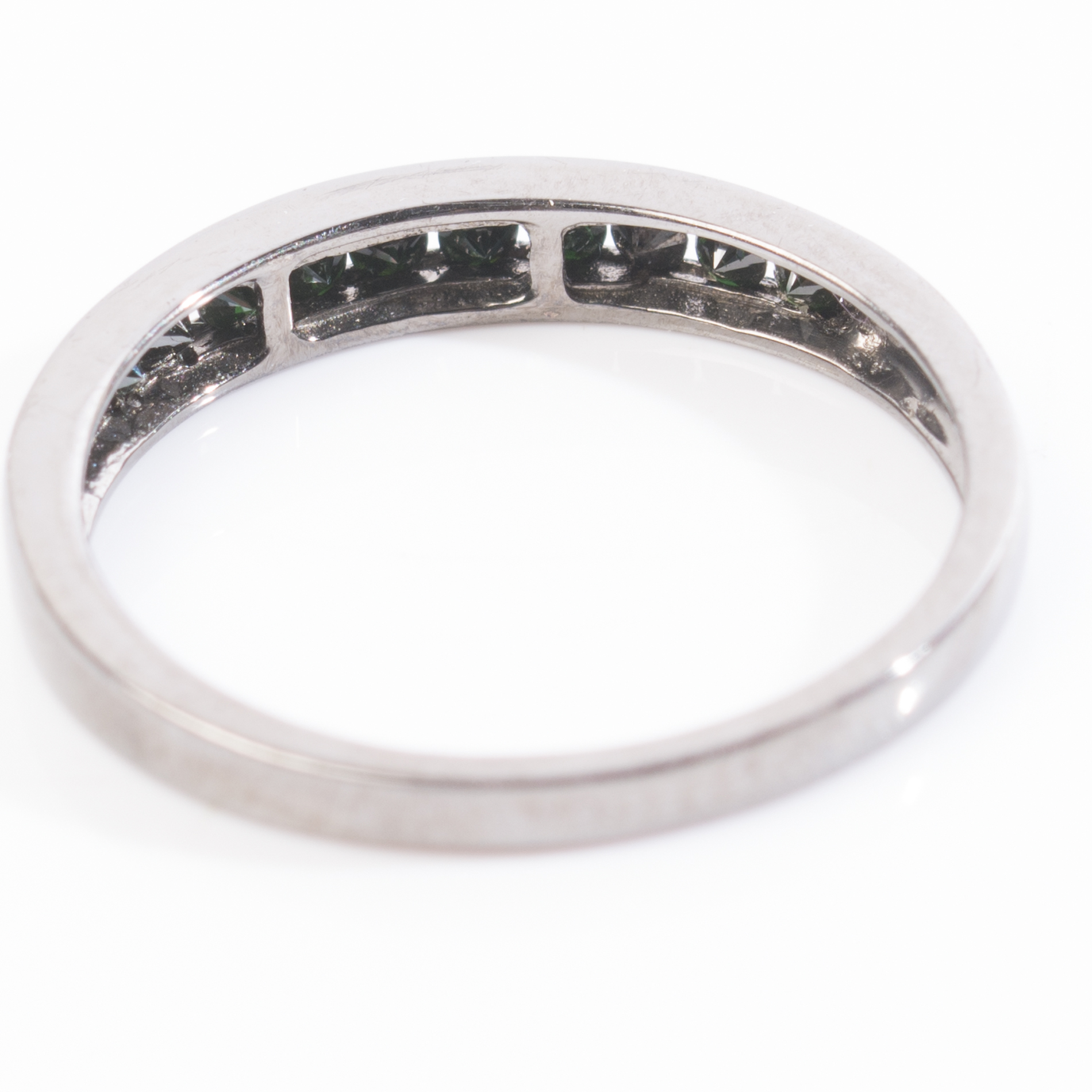 Blackened Sterling Silver Channel Set Diamond Band