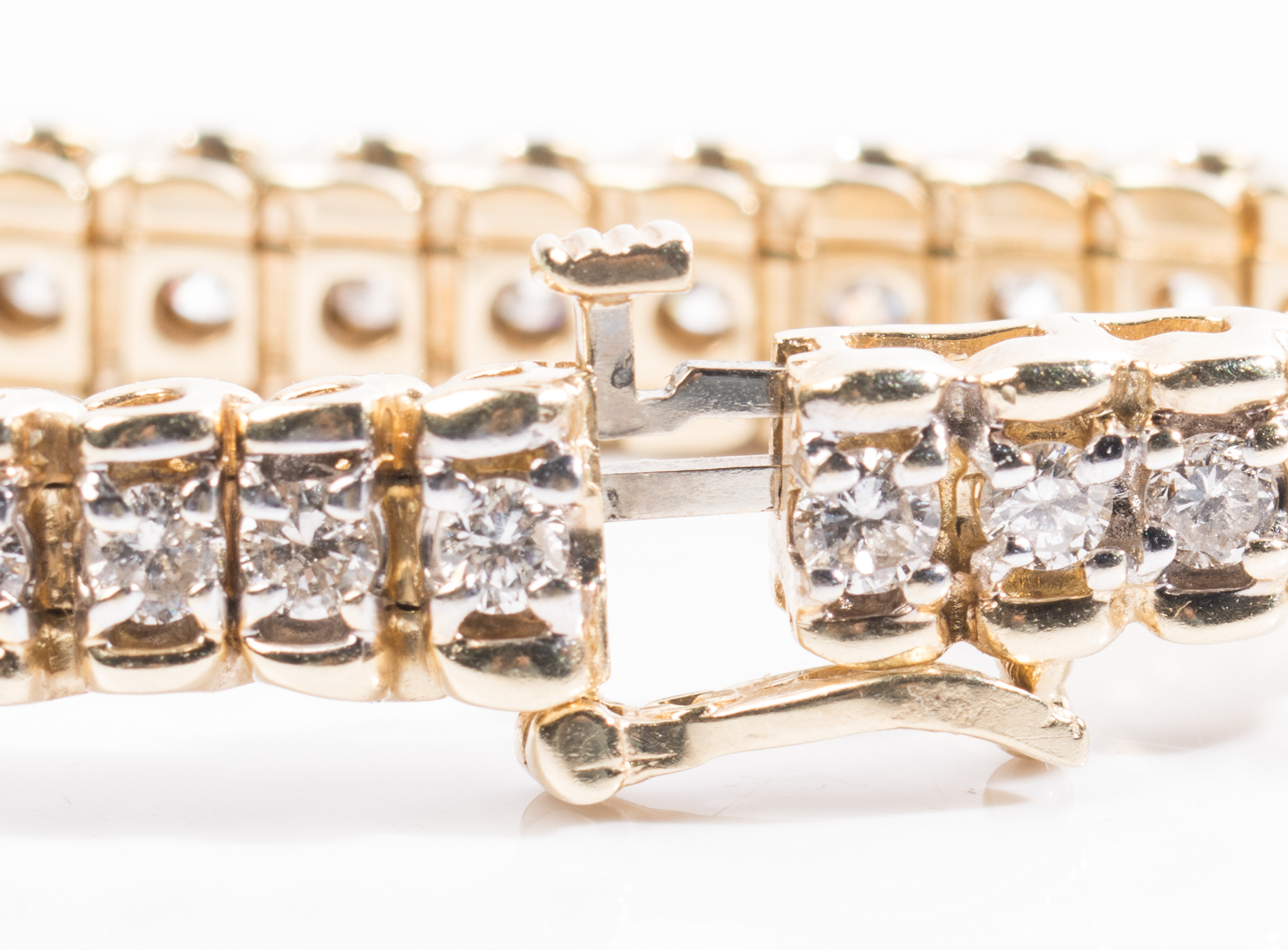 14K Yellow Gold and Diamond Line Bracelet