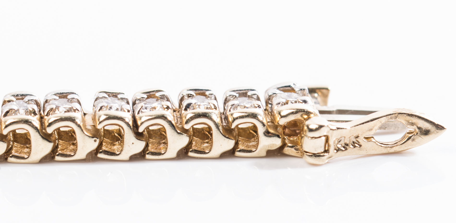 14K Yellow Gold and Diamond Line Bracelet