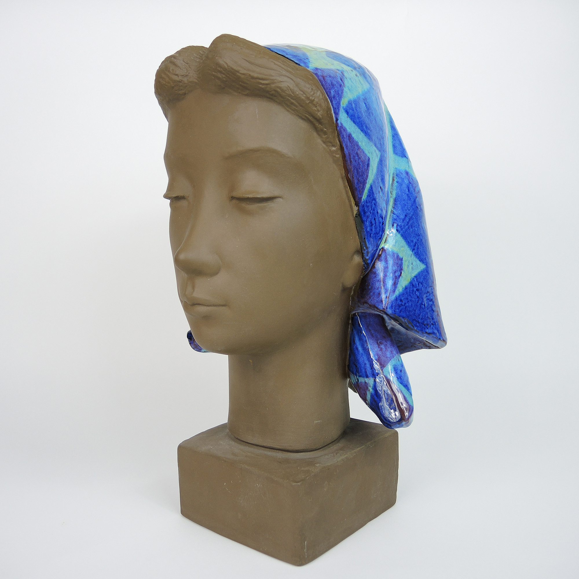 Aluminia Earthenware Bust by Johannes Hedegaard