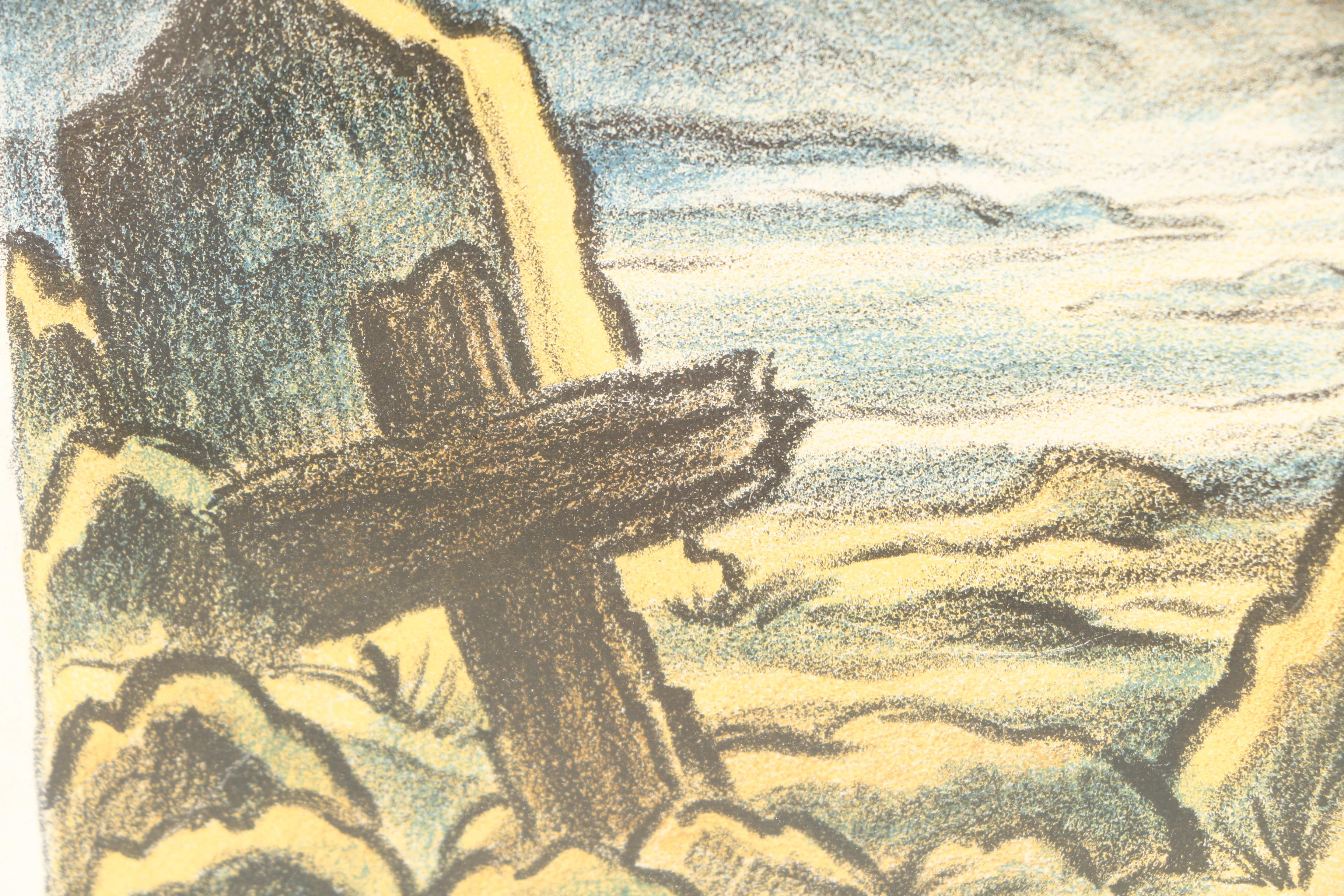 Lithograph Print on Paper After Walter Sanden "Huayna Potsi"