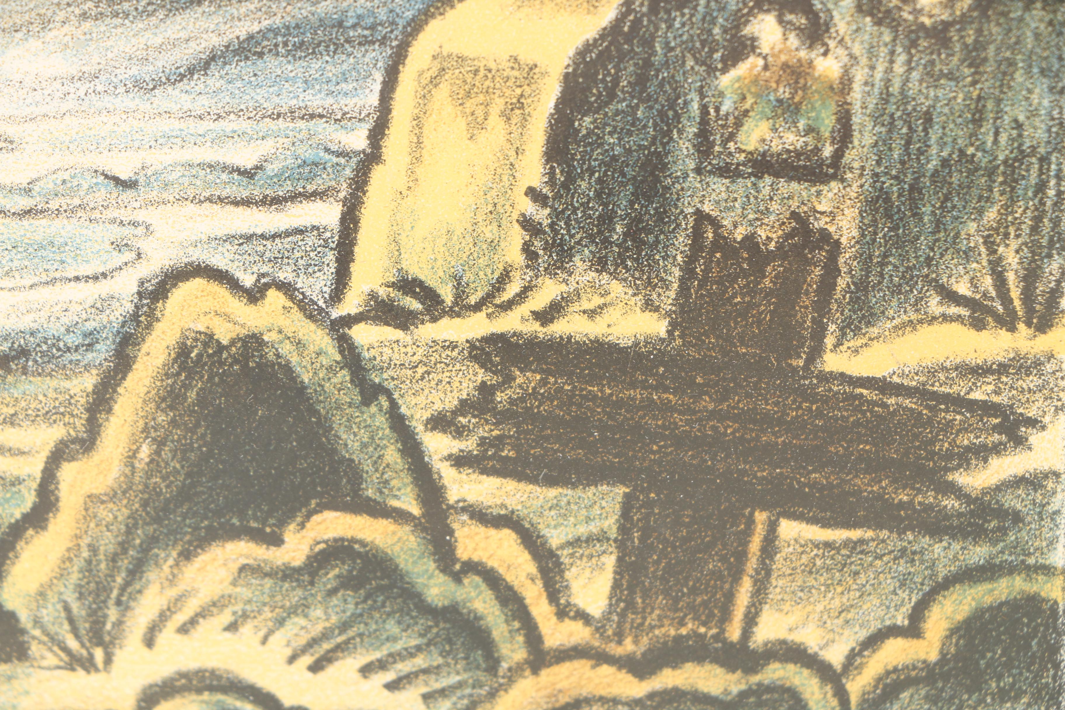 Lithograph Print on Paper After Walter Sanden "Huayna Potsi"