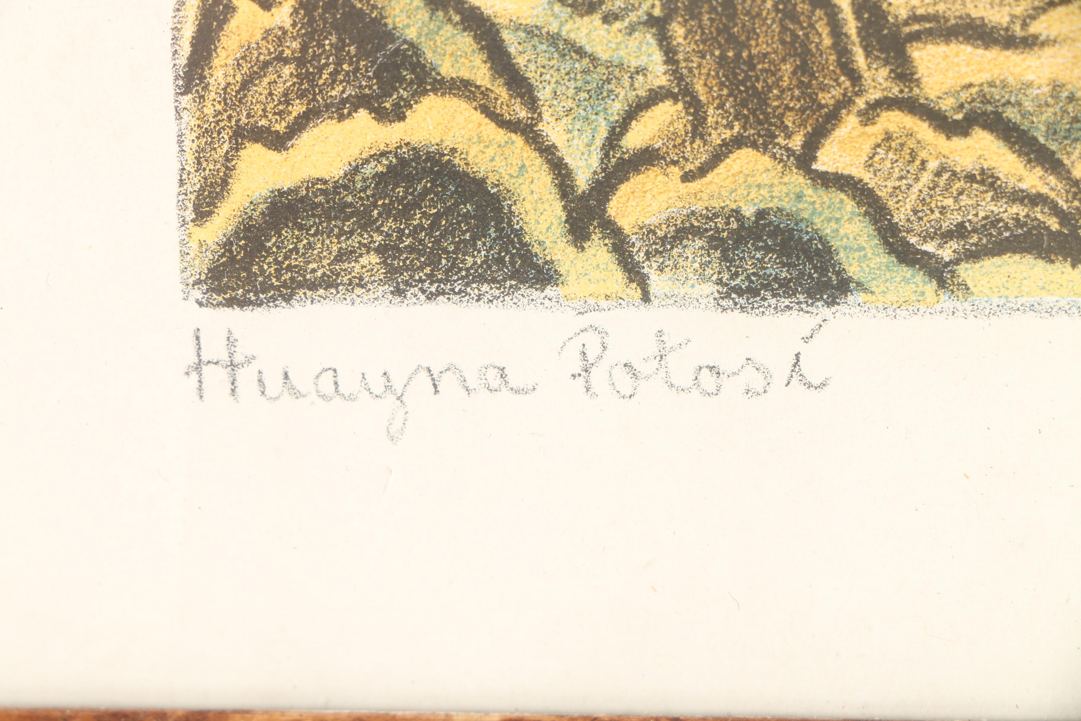 Lithograph Print on Paper After Walter Sanden "Huayna Potsi"