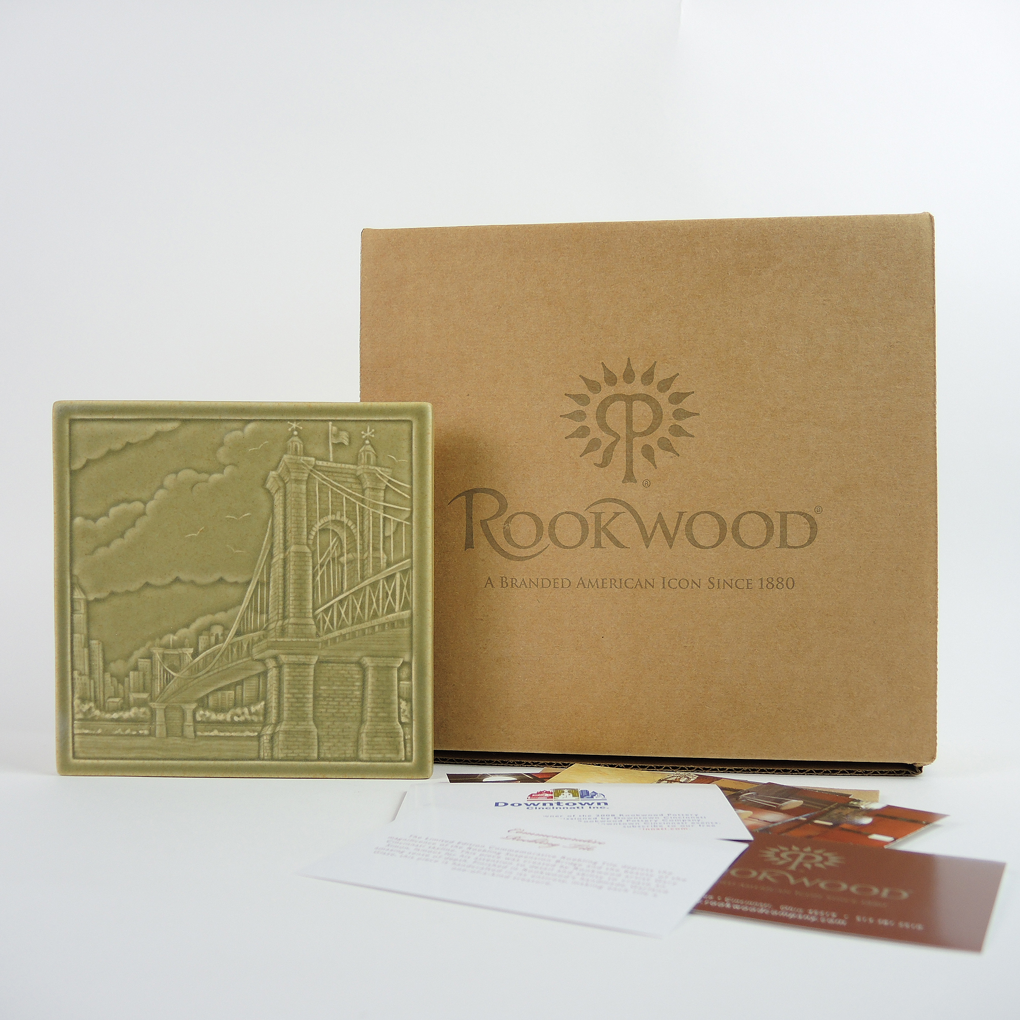 Limited Edition/2nd in the series - Rookwood signed tile - Roebling Bridge.