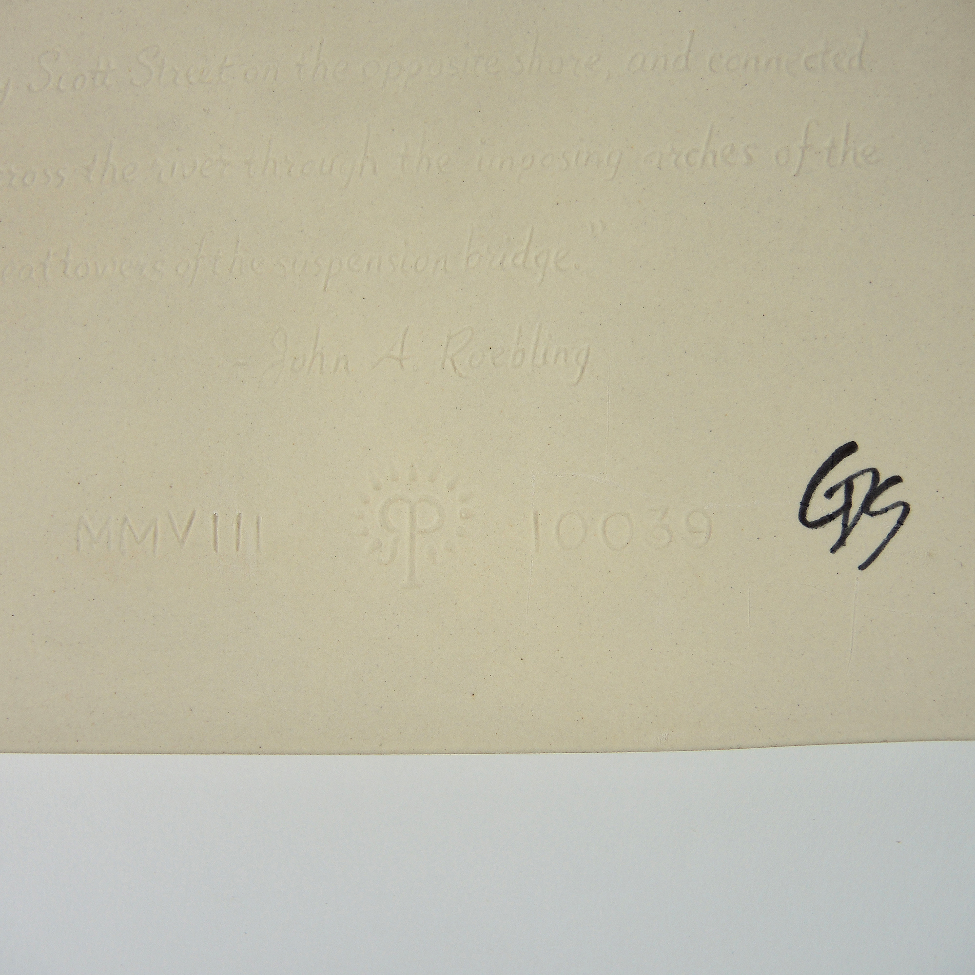 Limited Edition/2nd in the series - Rookwood signed tile - Roebling Bridge.