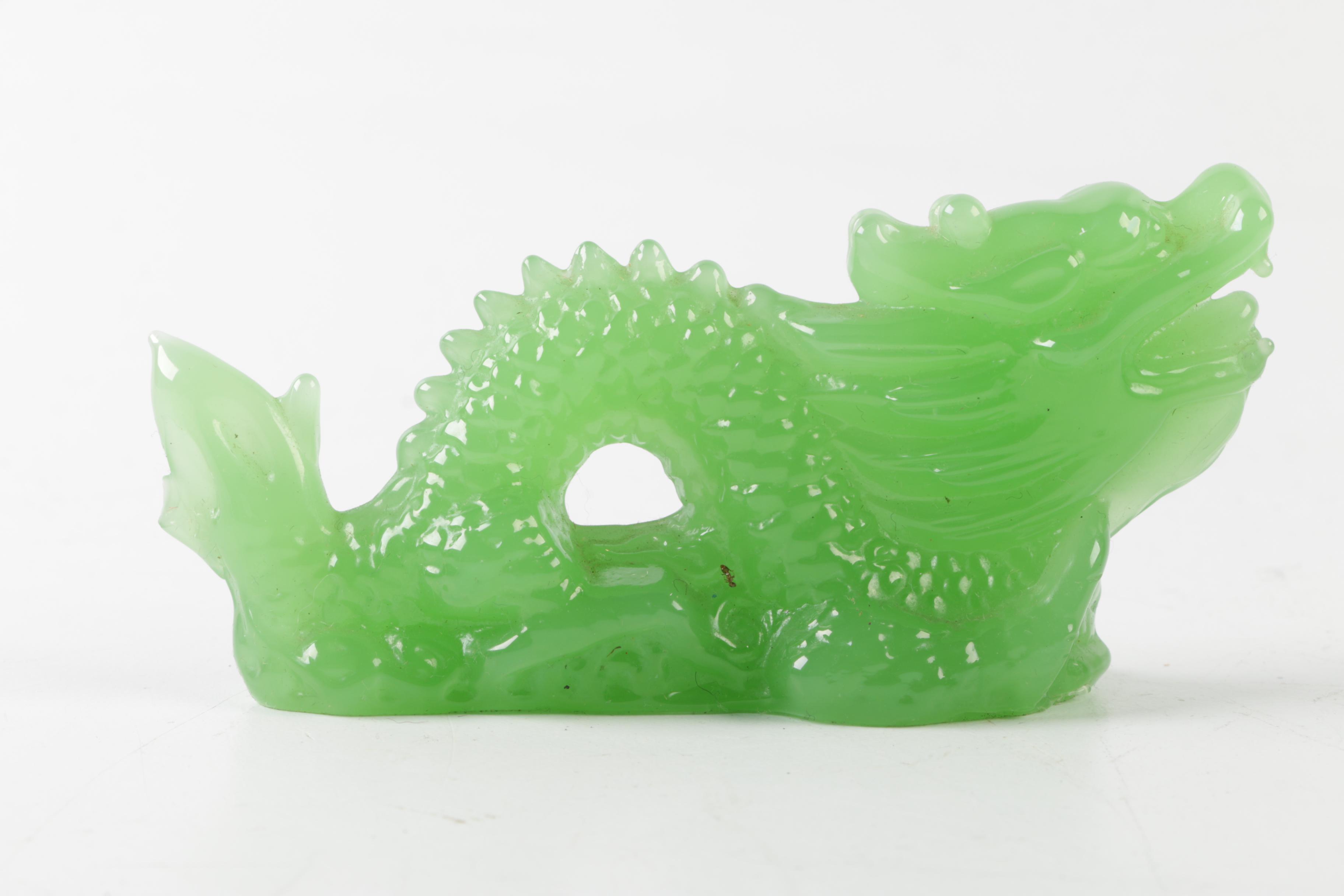 Pair of Glass Dragon Figurines