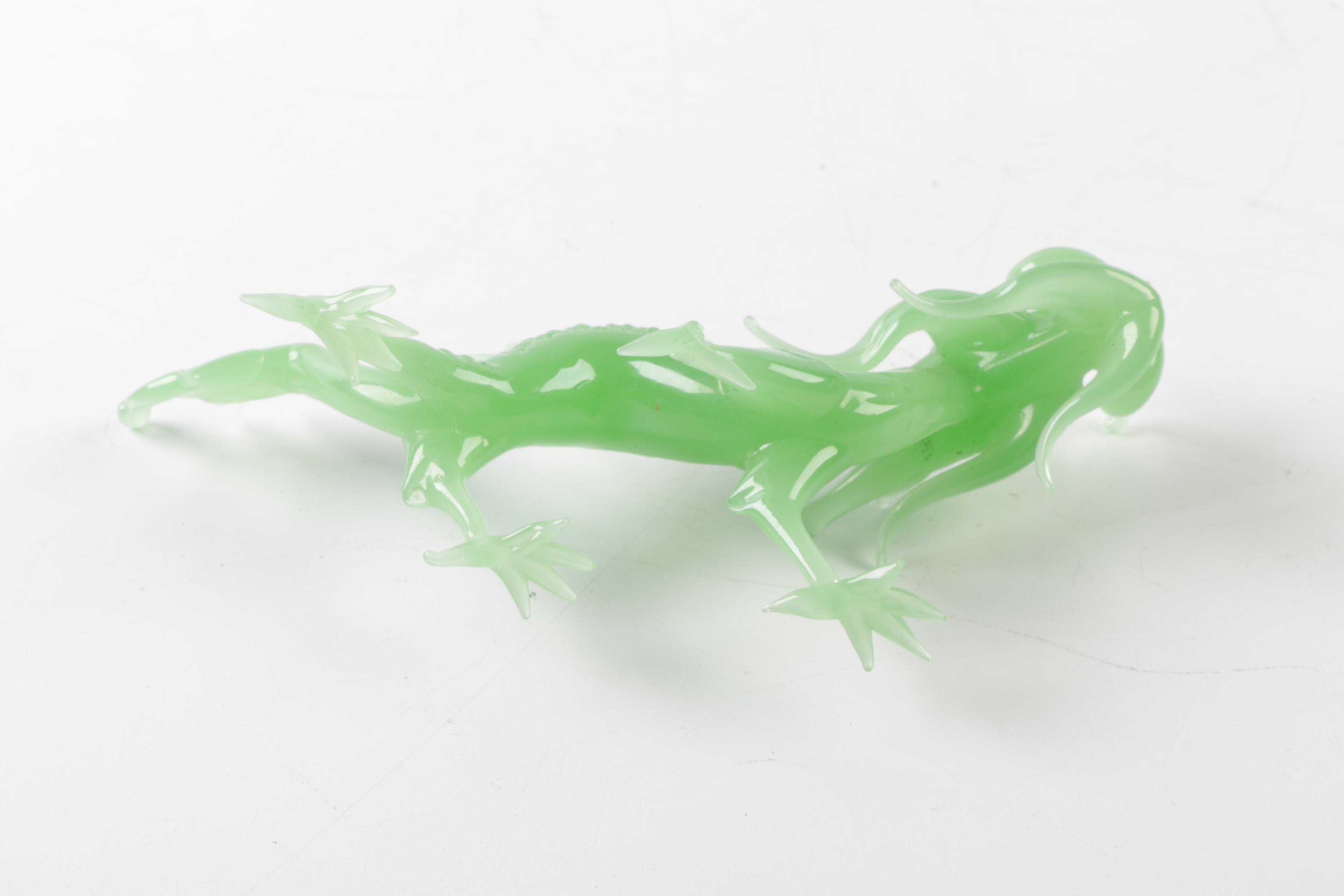 Pair of Glass Dragon Figurines