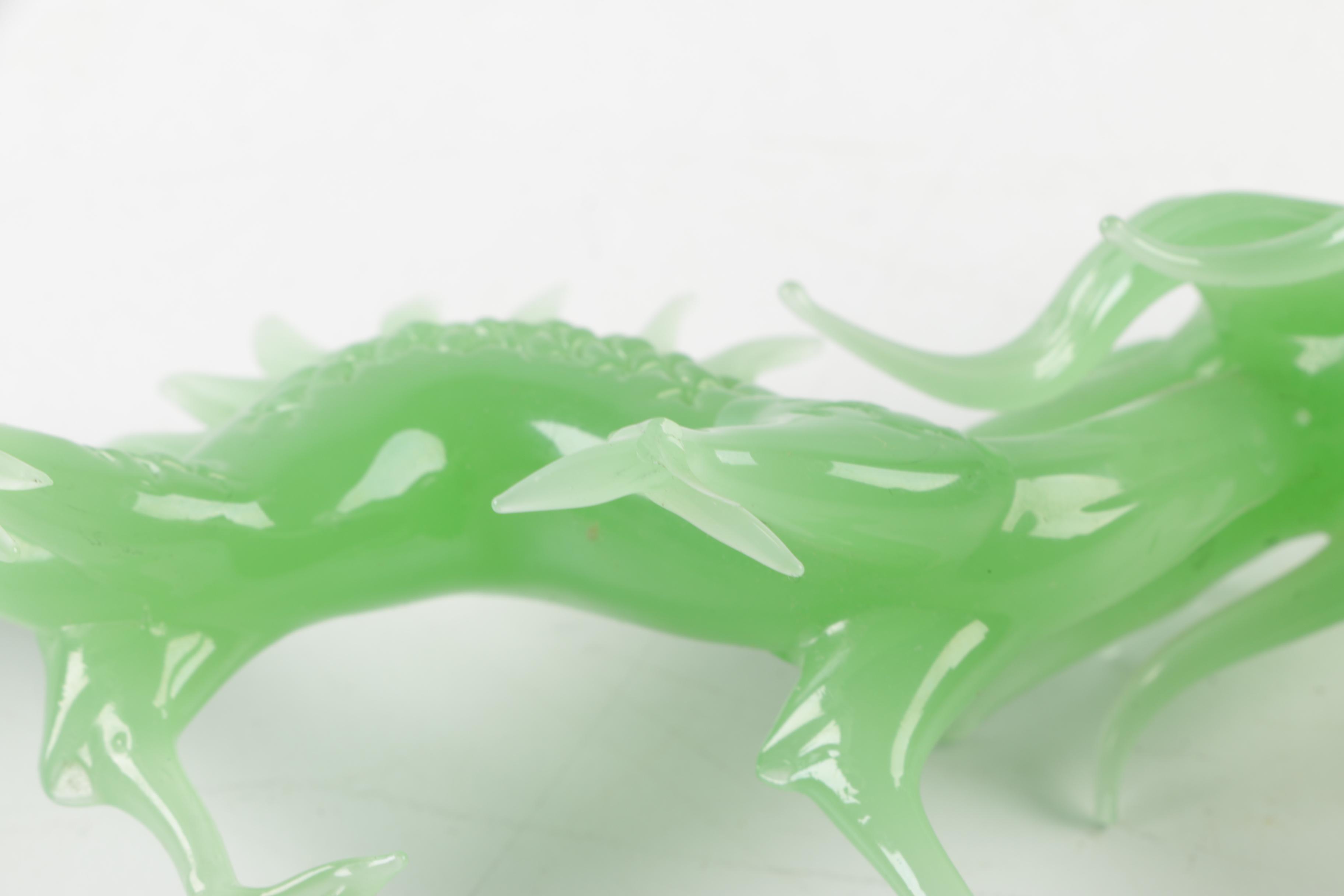 Pair of Glass Dragon Figurines