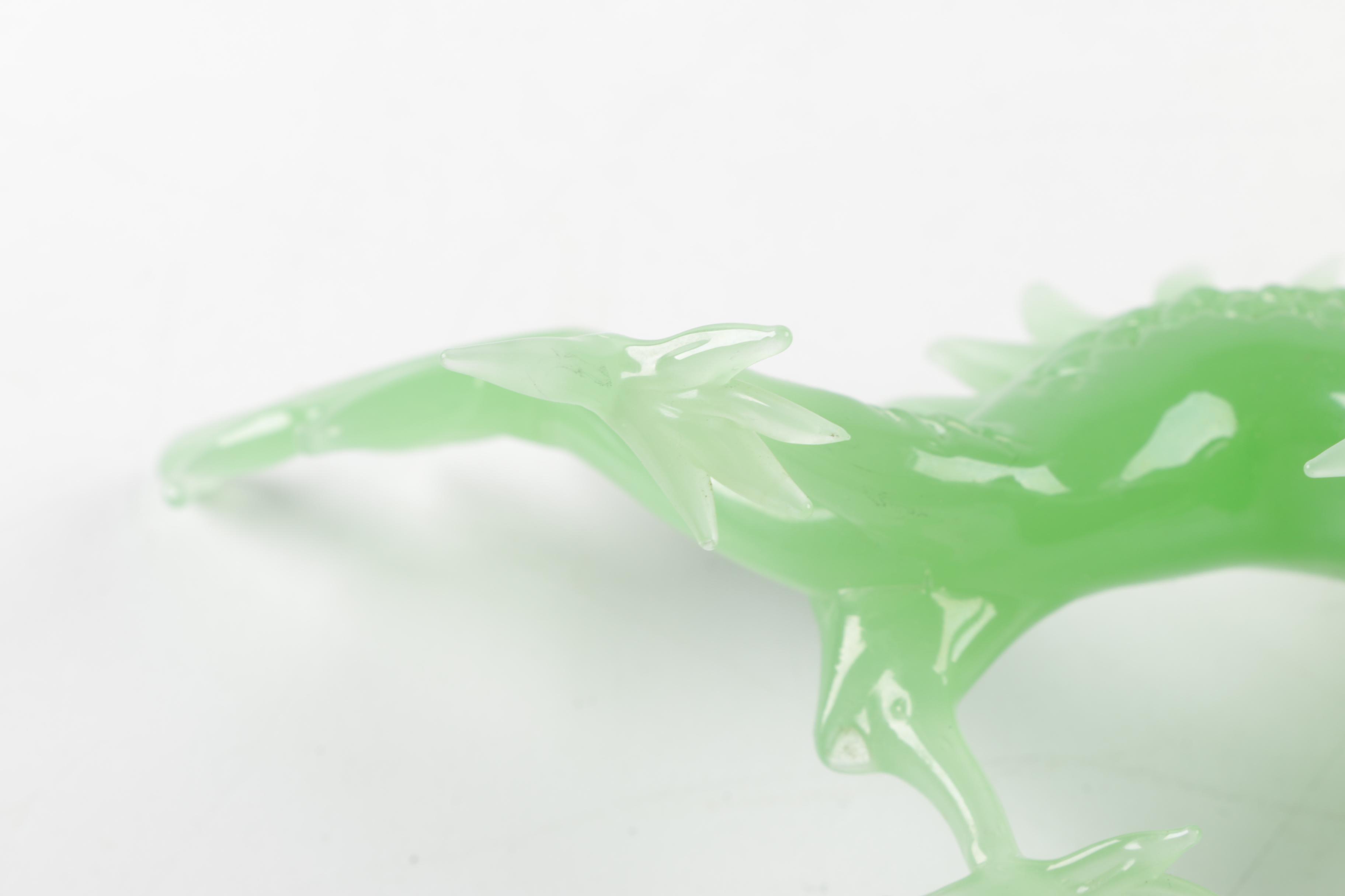 Pair of Glass Dragon Figurines