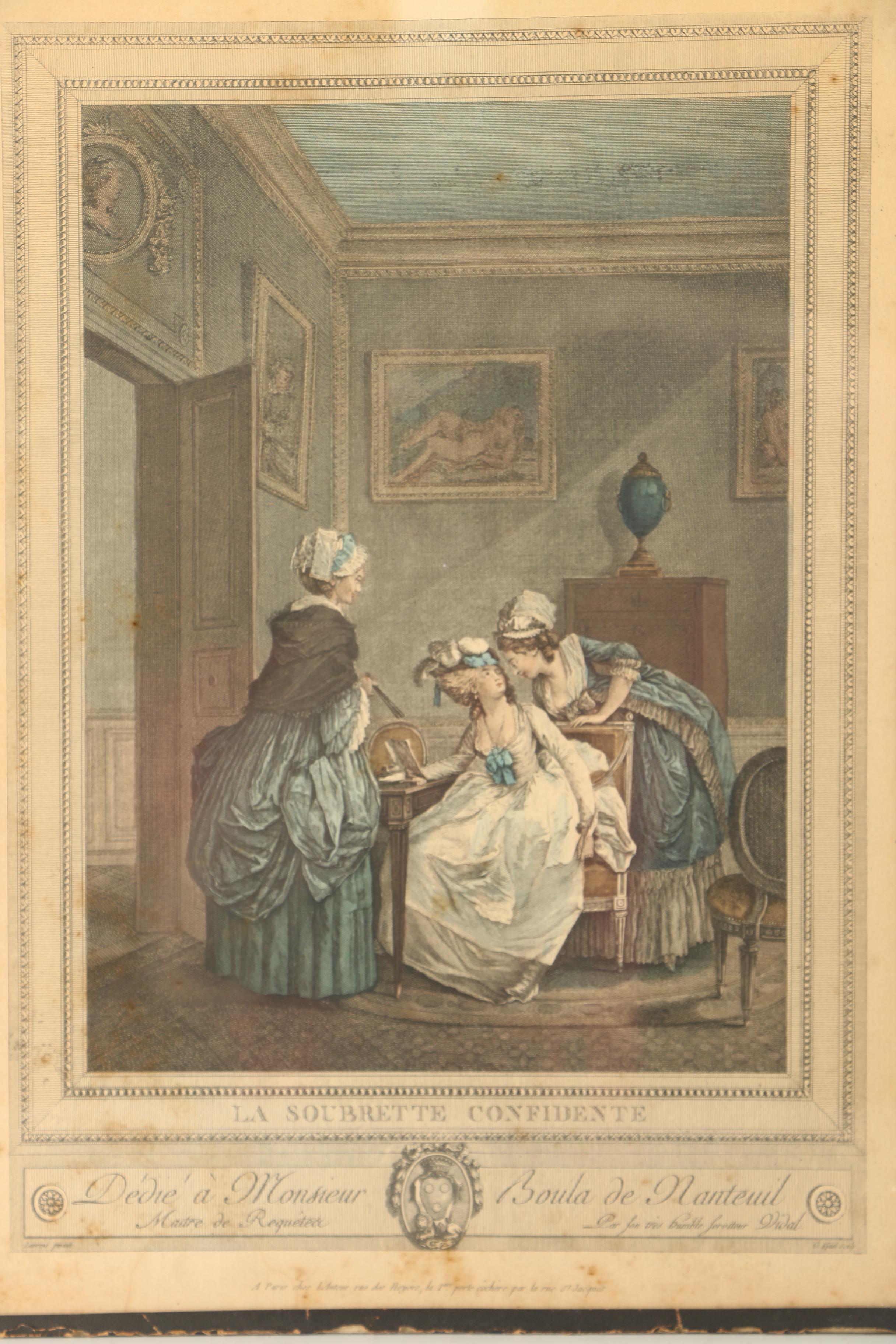 Hand-Colored Engraving of Niclas Lafrensen "La Soubrette Confidente"