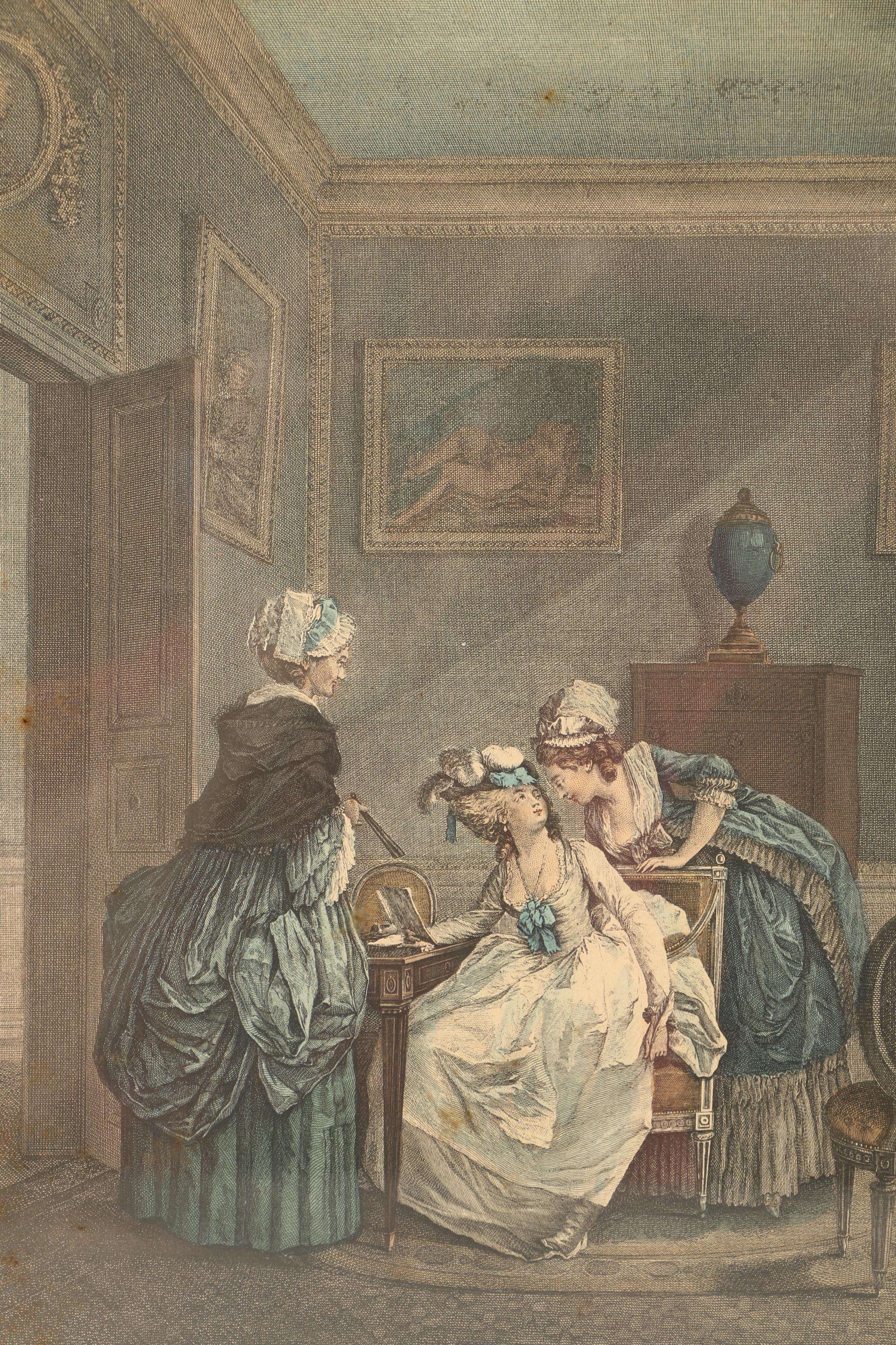 Hand-Colored Engraving of Niclas Lafrensen "La Soubrette Confidente"