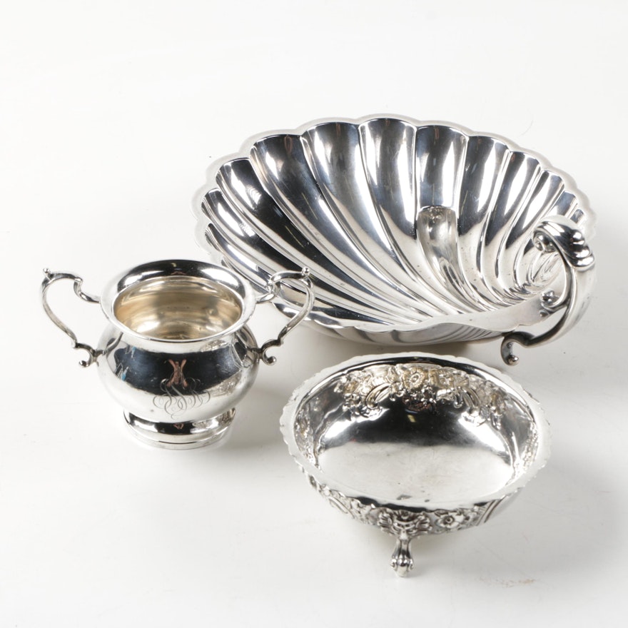 1860 Robert Harper Sterling Bowl with Other Sterling Silver Pieces