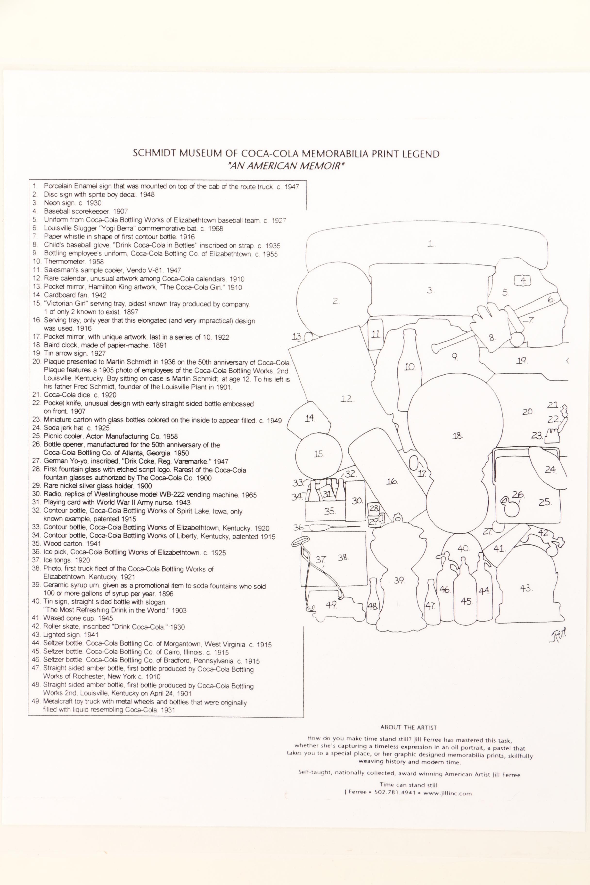 Offset Lithograph Poster After Jill Ferree "An American Memoir"