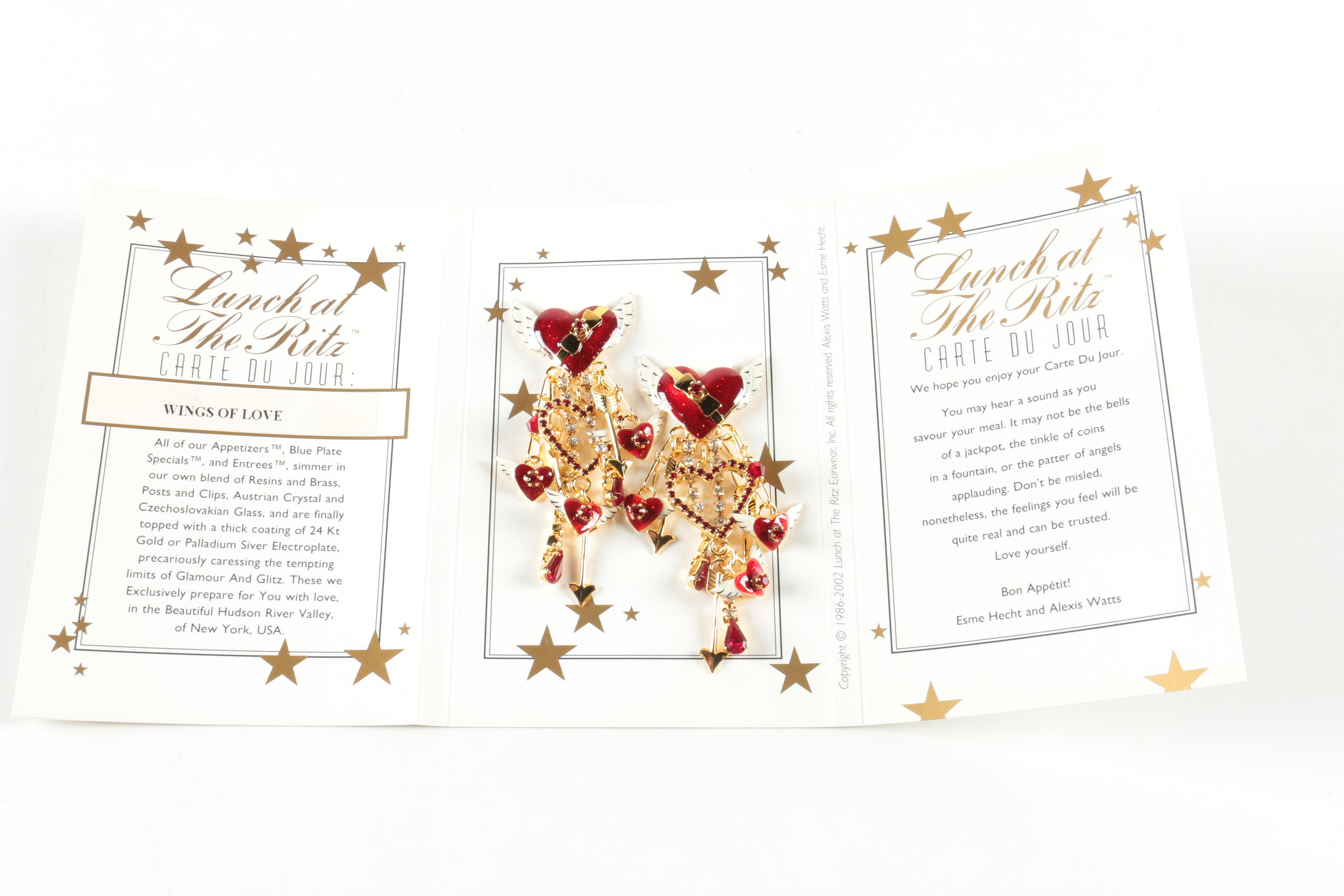 Lunch at the Ritz Couture Valentines Day Themed Earrings