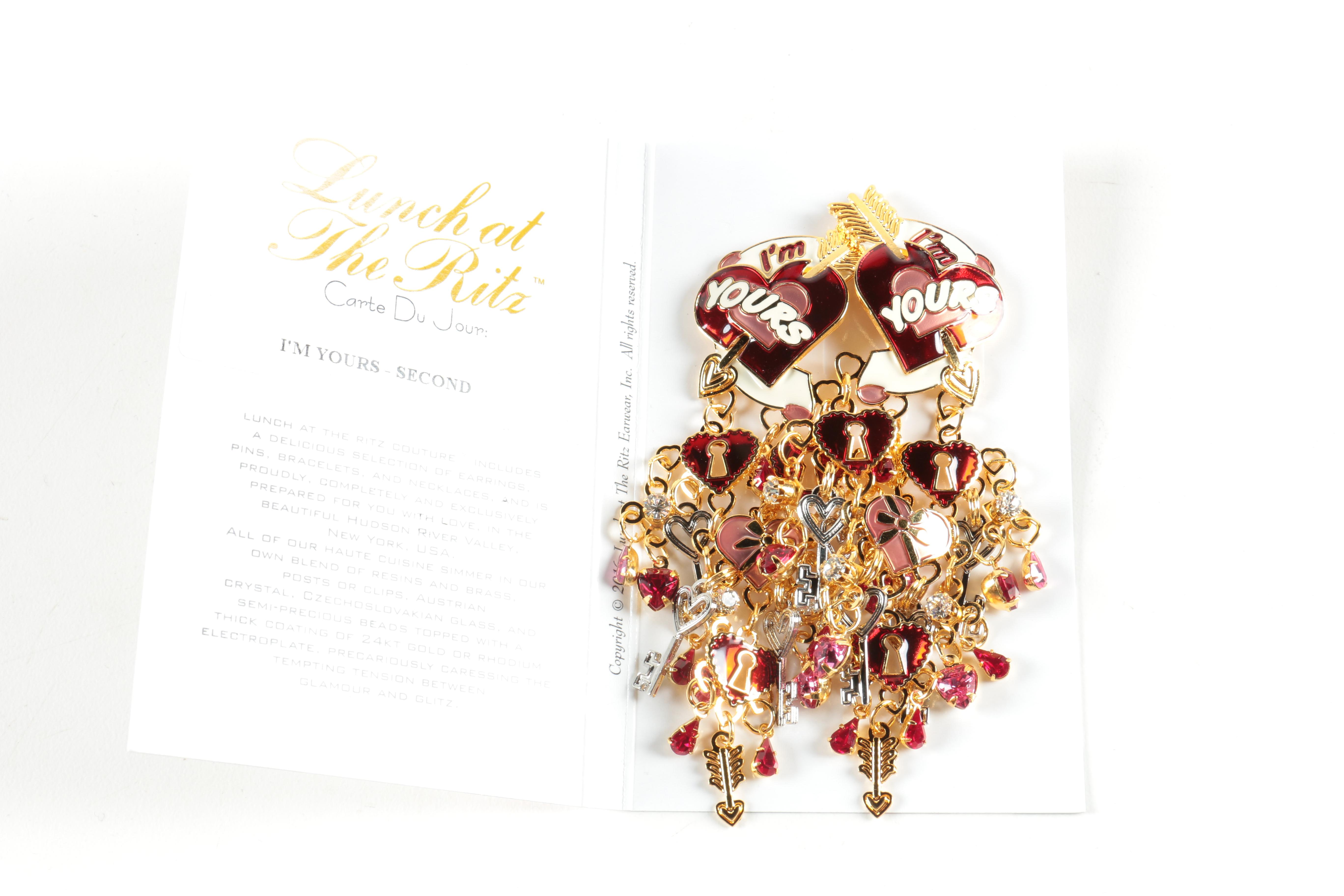 Lunch at the Ritz Couture Valentines Day Themed Earrings