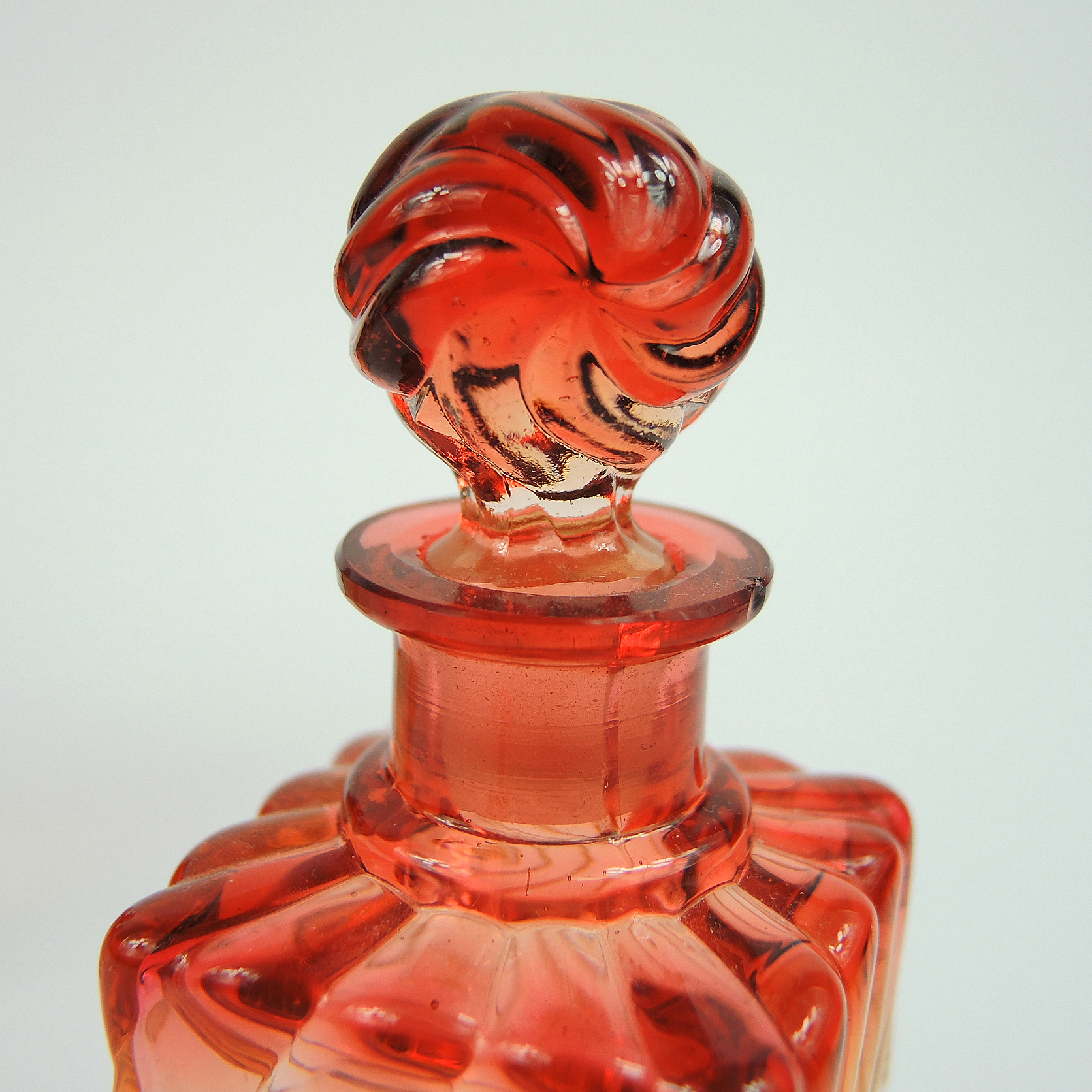 Baccarat Amberina "Rose Tiente Swirl" Scent Bottles