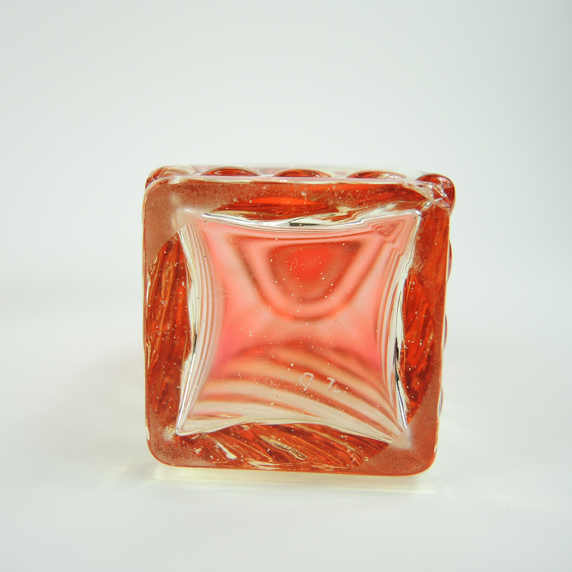 Baccarat Amberina "Rose Tiente Swirl" Scent Bottles