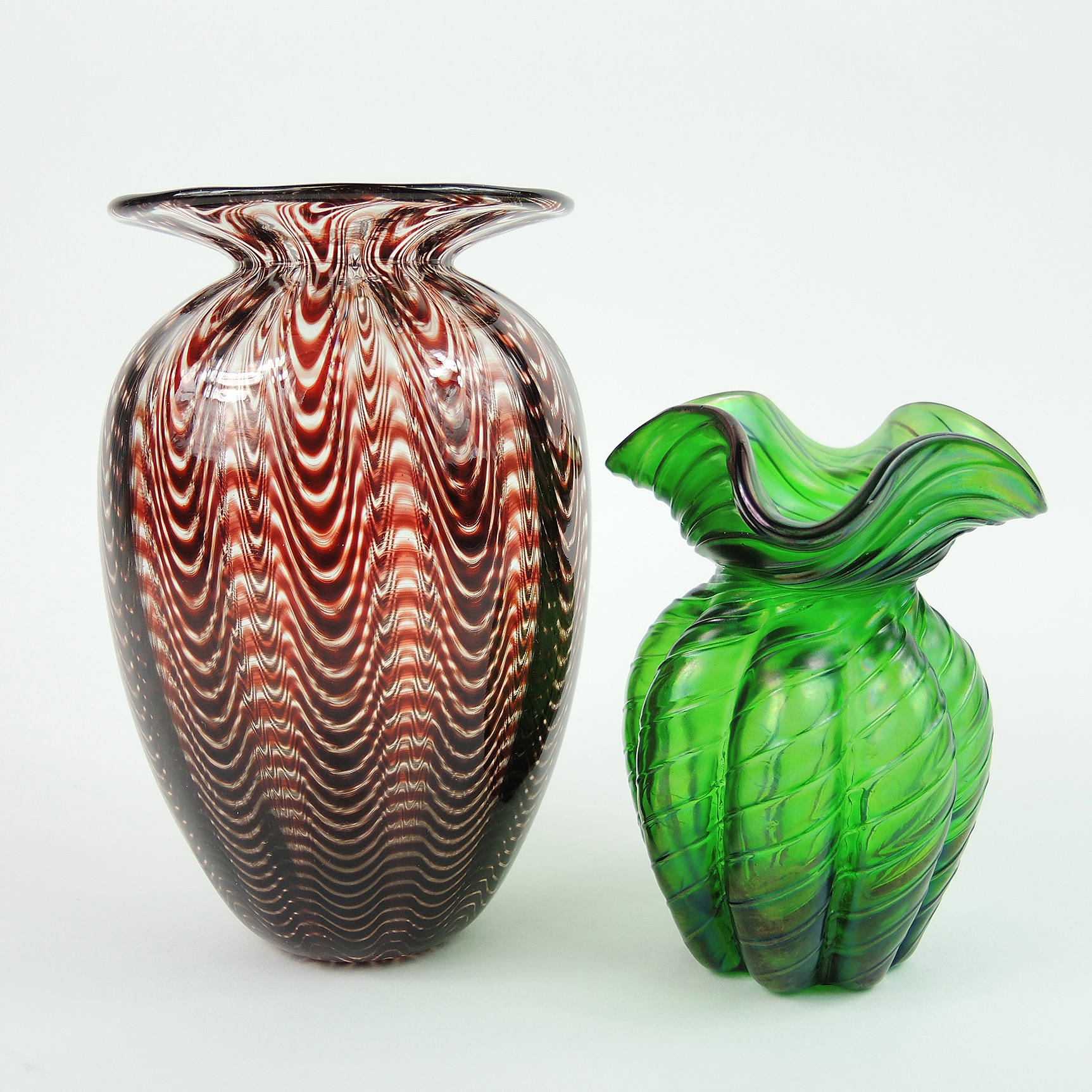 Vintage Kralik and The Glass Eye Art Glass Vases