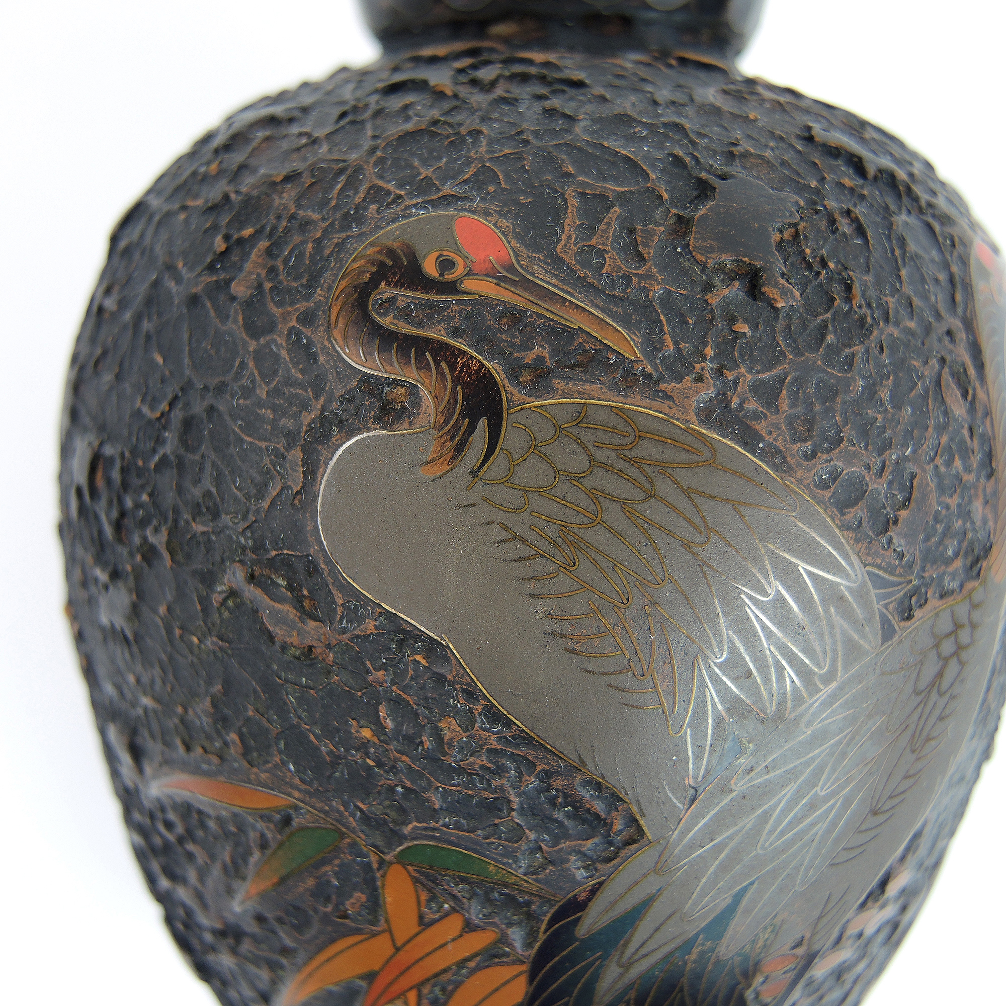 Japanese Jiki-Shippo Meiji Period Urn