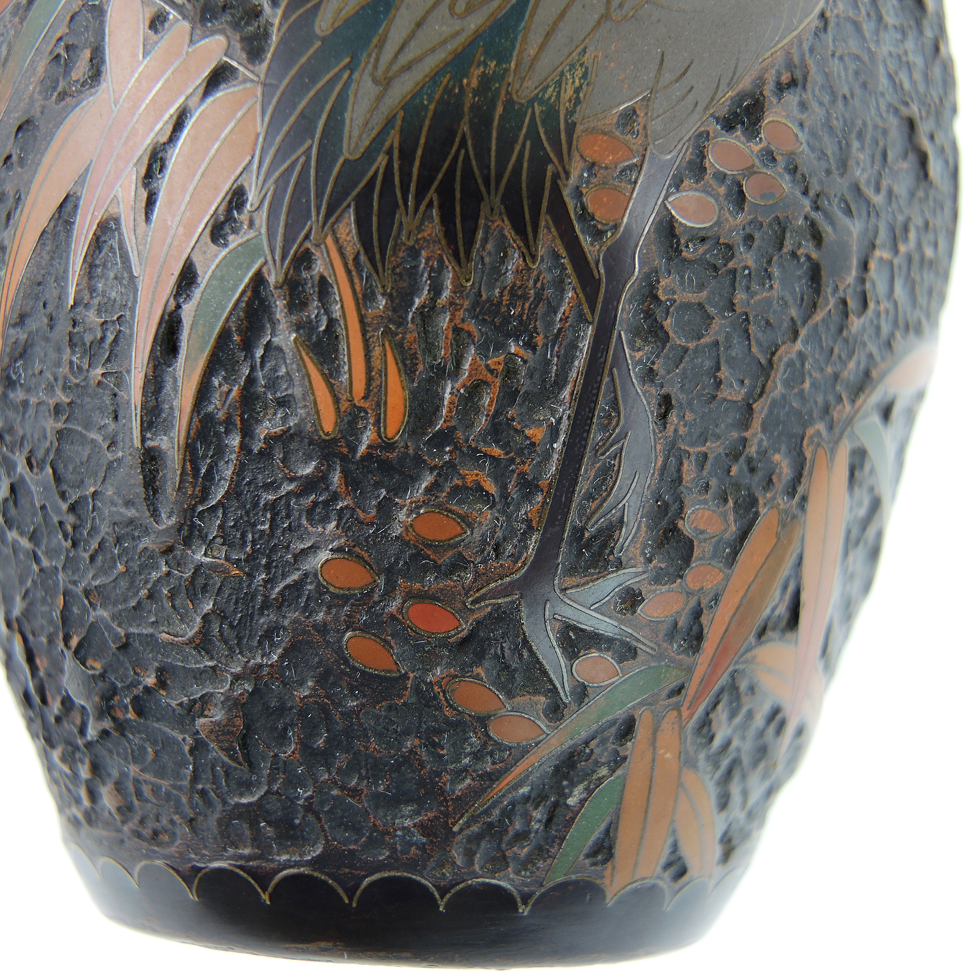 Japanese Jiki-Shippo Meiji Period Urn