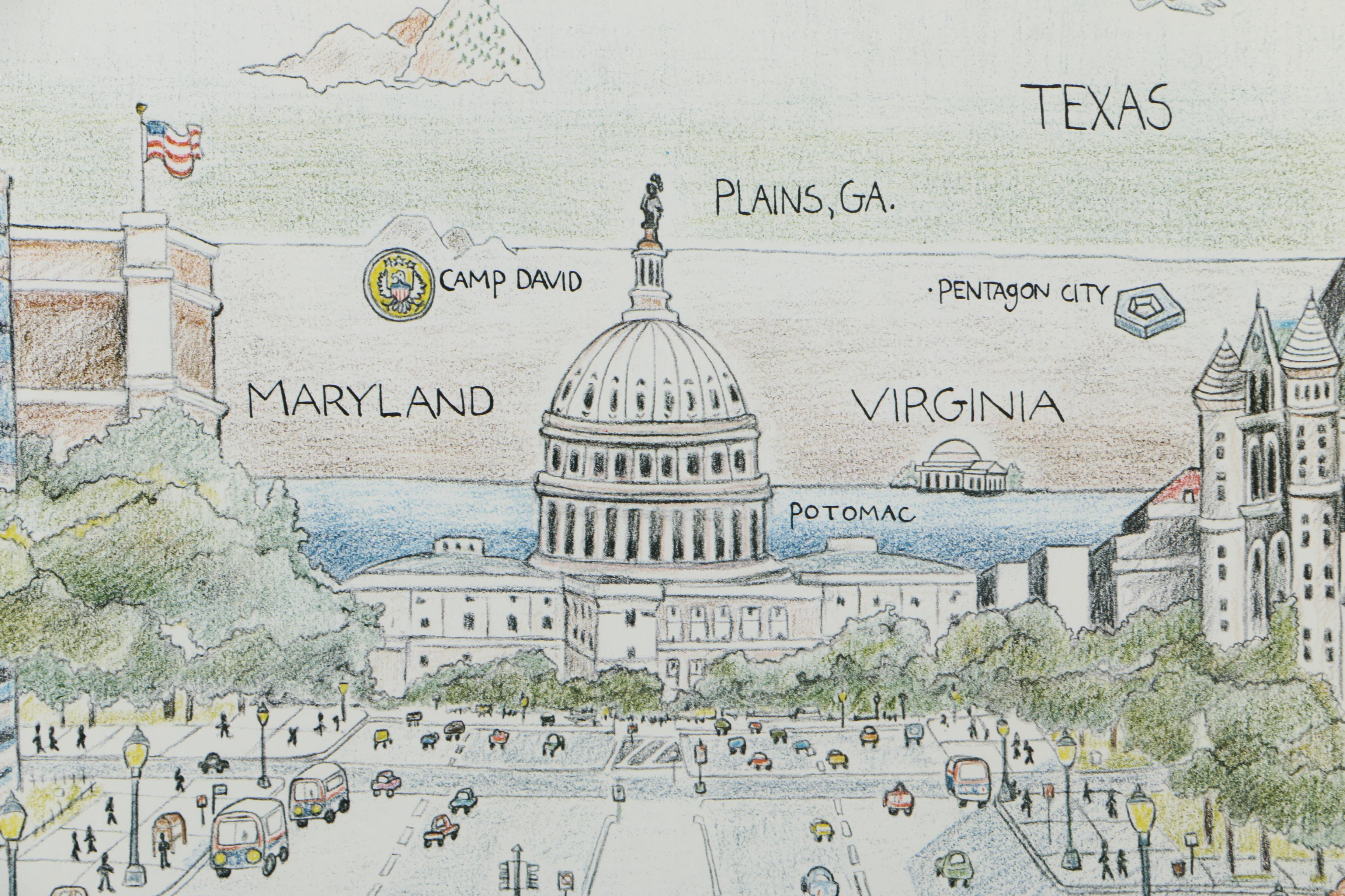 Offset Lithograph After J. Checchi of Washington D.C.