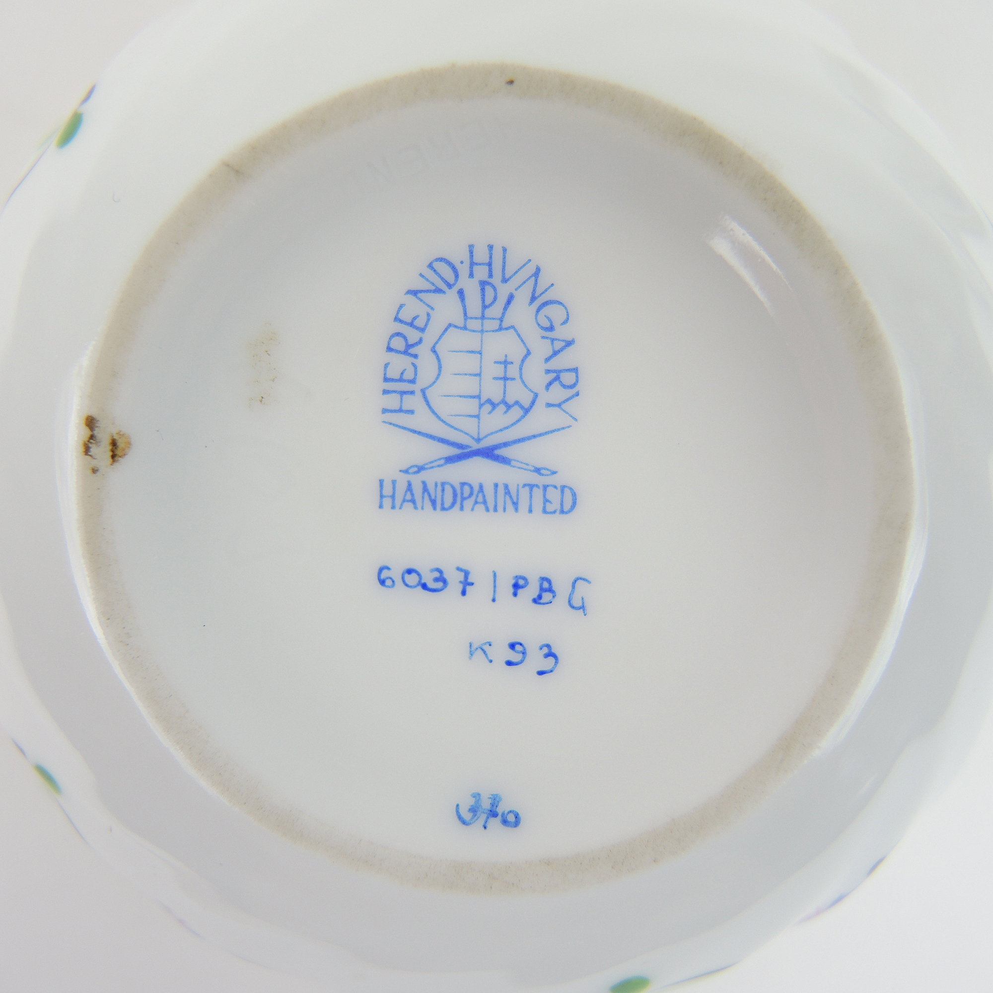 Herend "Blue Garland" Hand-Painted Trinket Box