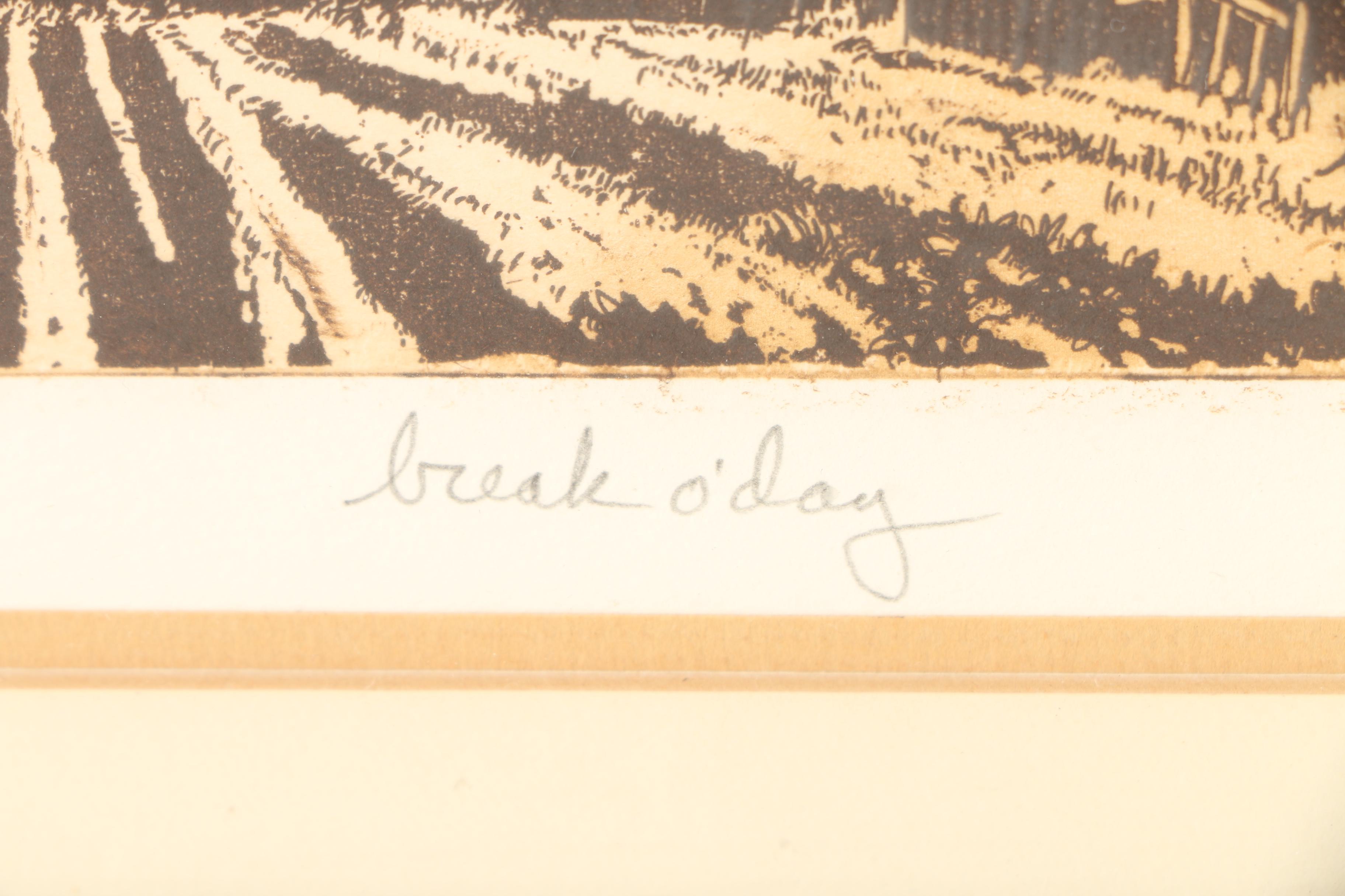 John Culik Limited Edition Etching "Break O'Day"
