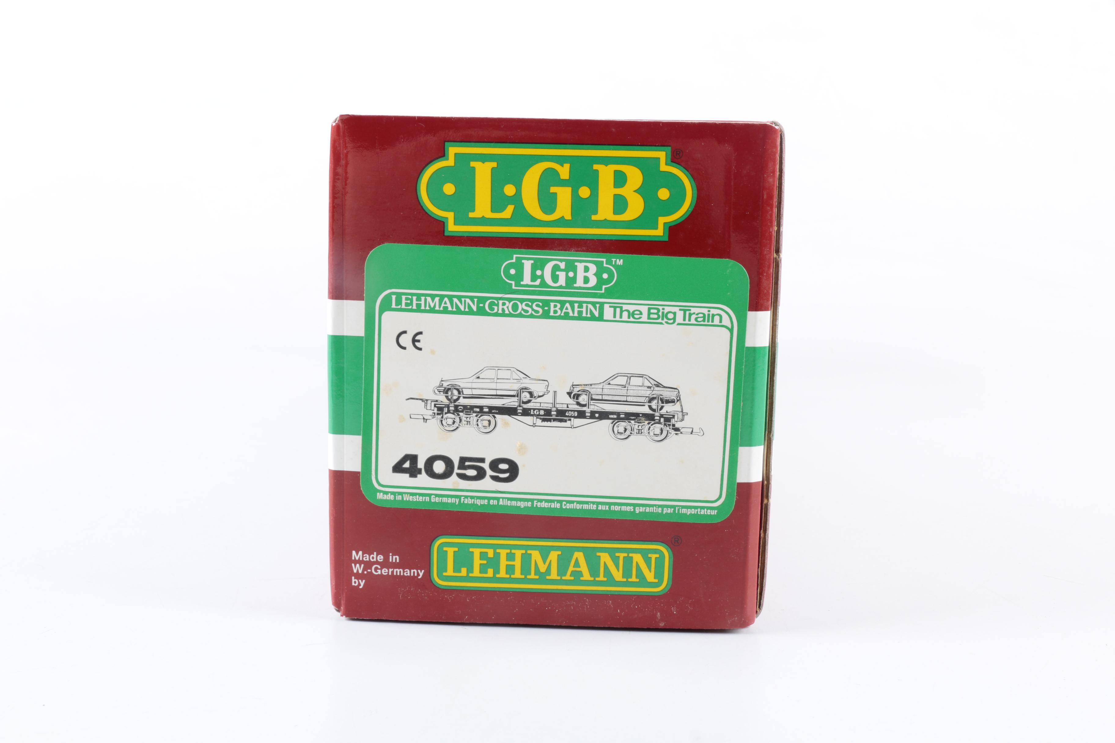 LGB Auto Carrier Train Car with Two Model Mercedes Cars