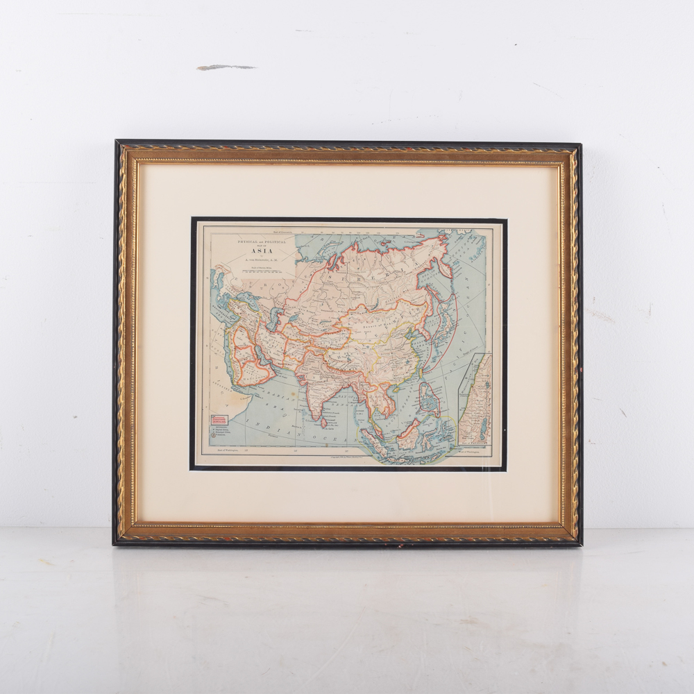 1876 "Physical and Political Map of Asia"