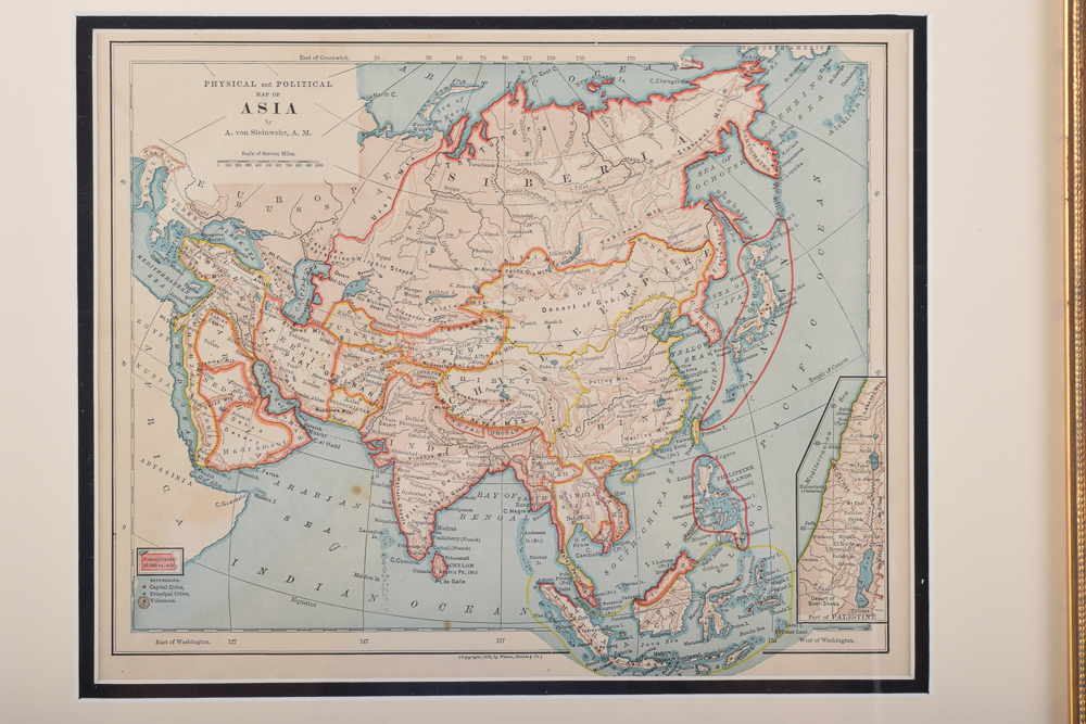 1876 "Physical and Political Map of Asia"