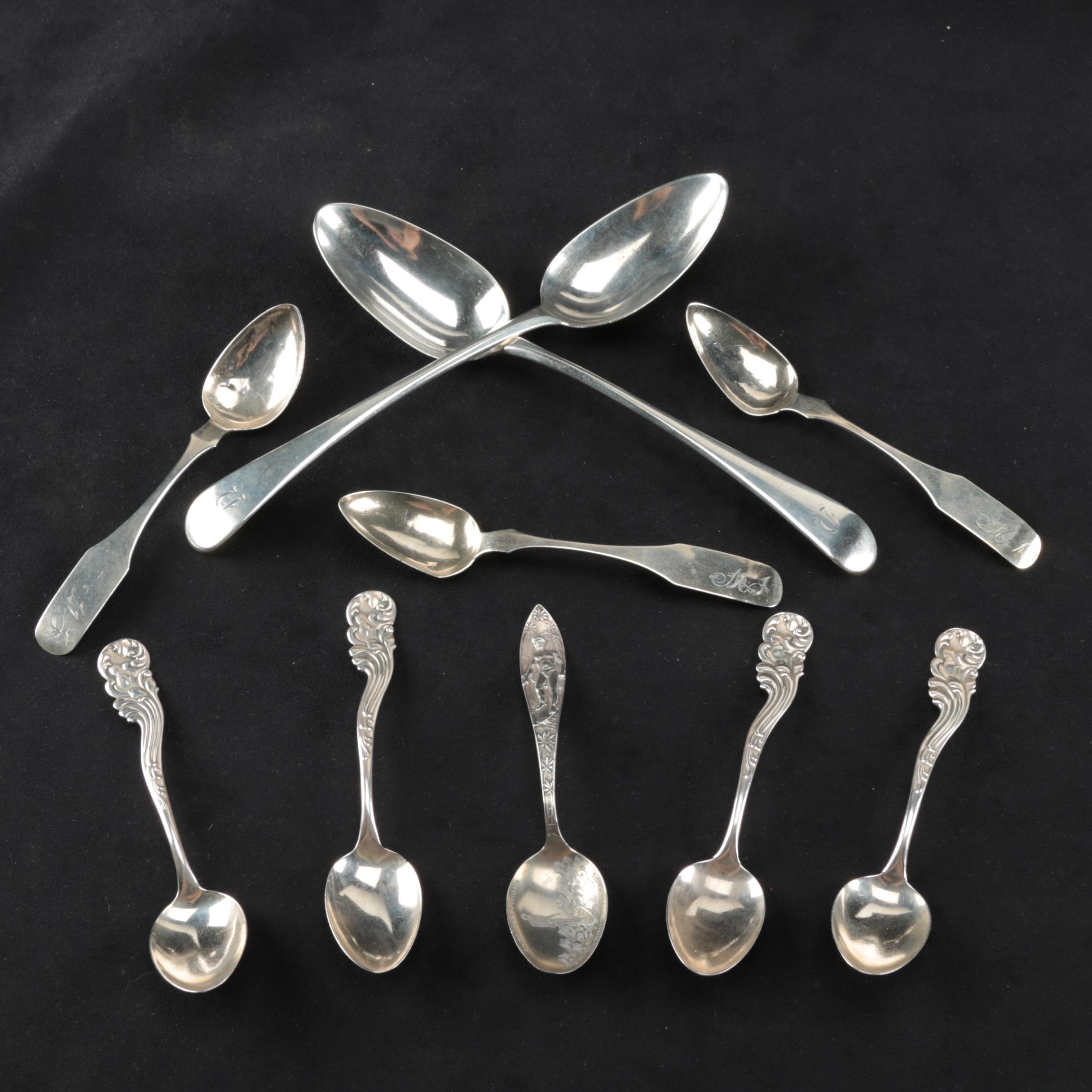 1790 Hester Bateman and Other Sterling and Coin Silver Spoons