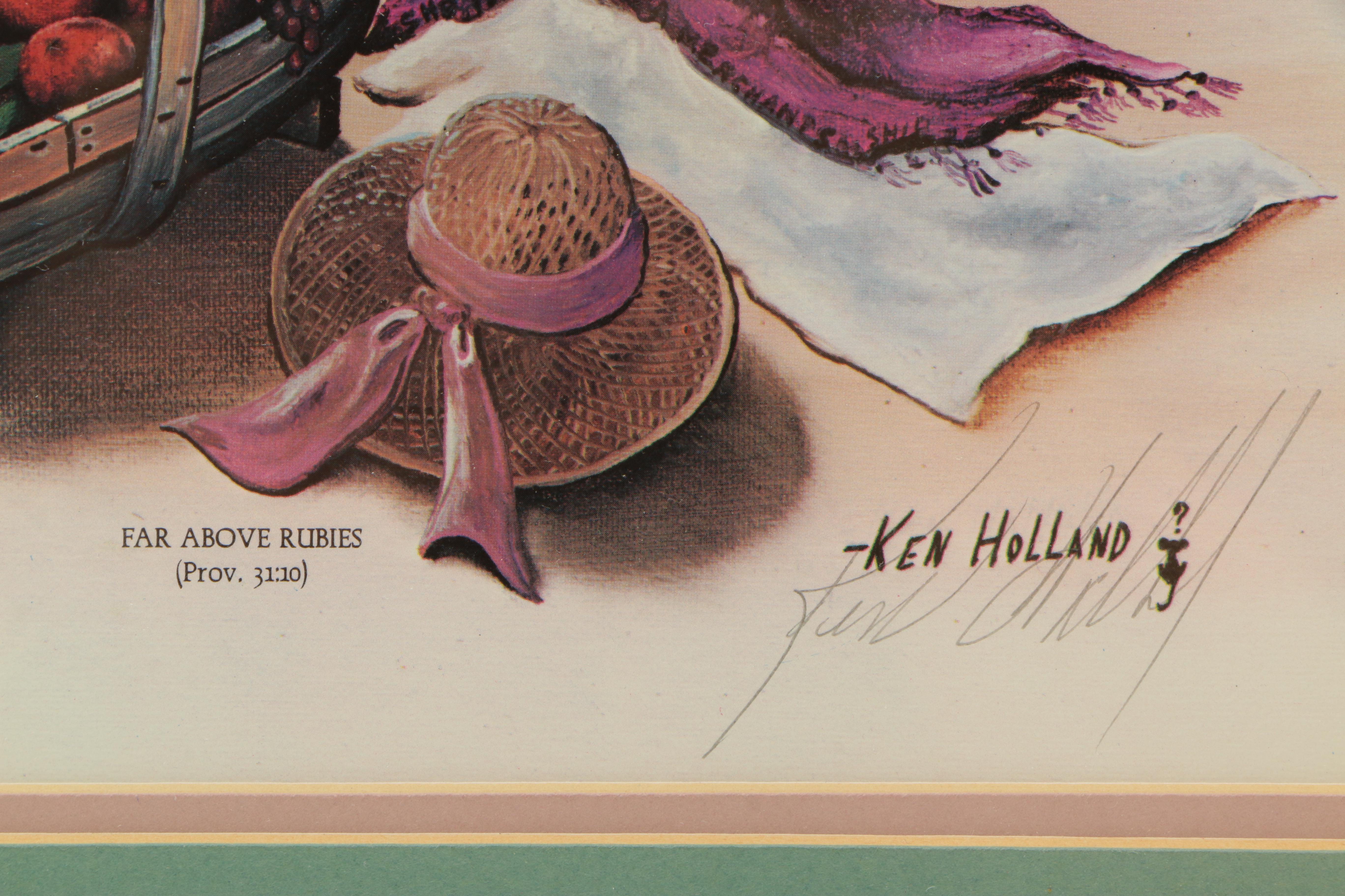 Ken Holland Limted Edition Offset Lithograph "Far Above Rubies"